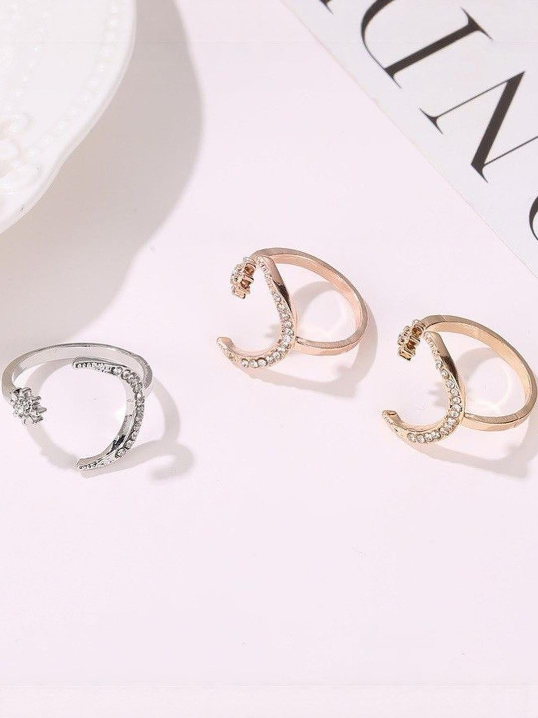 Arzonai Star & Moon Ethnic Metal Ring