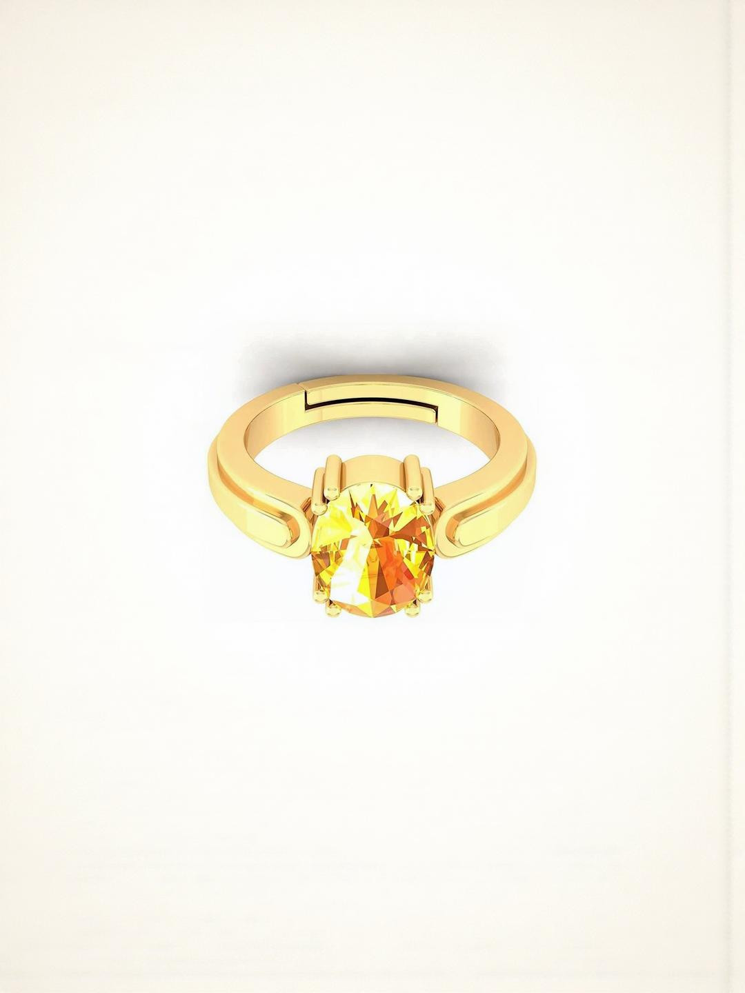 Sidharth Gems 10.25 Ratti 9.25 KT Yellow Sapphire Pukhraj Gemstone Ring