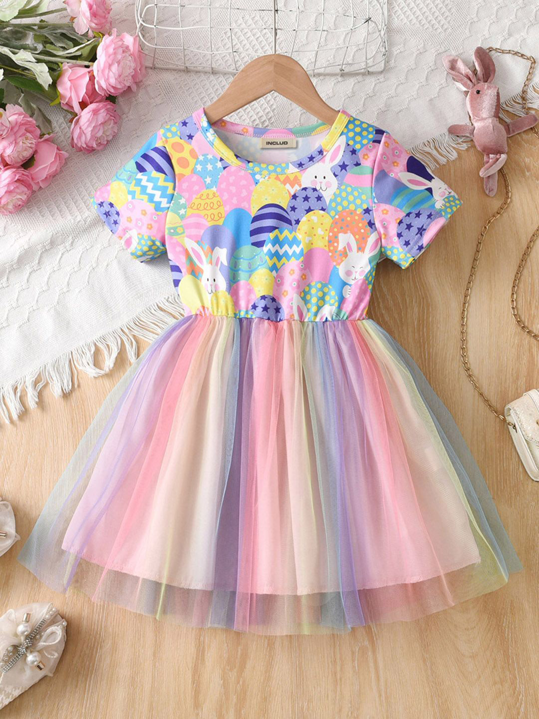 INCLUD Graphic Printed Fit & Flare Dress