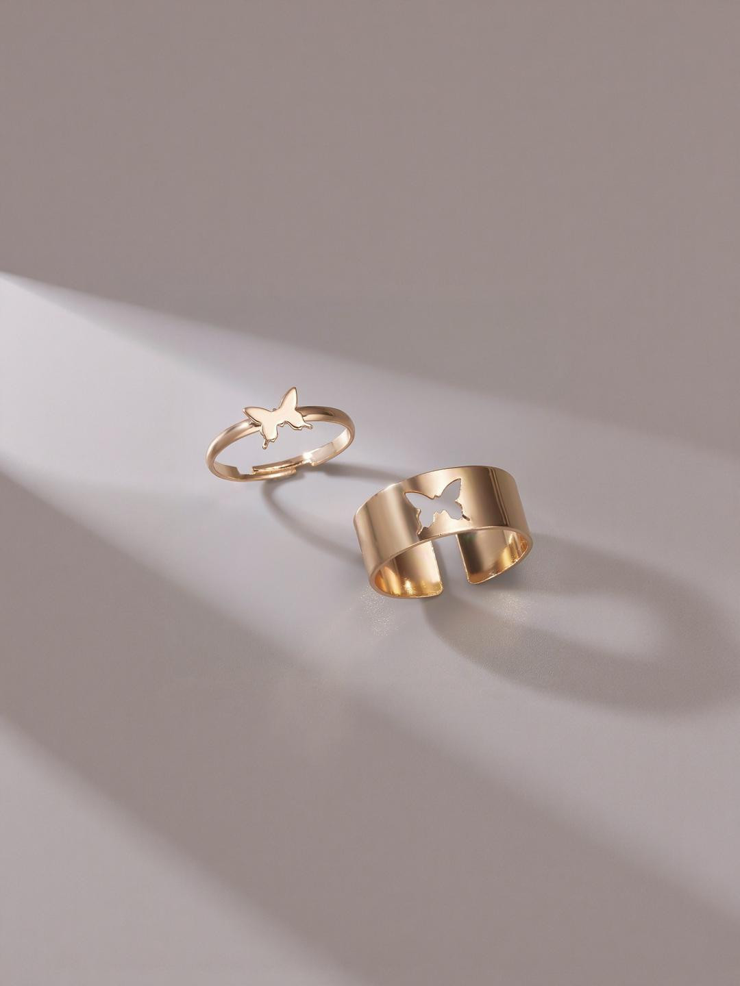 Buy Arzonai Metal Adjustable Couples Ring Ring for Women