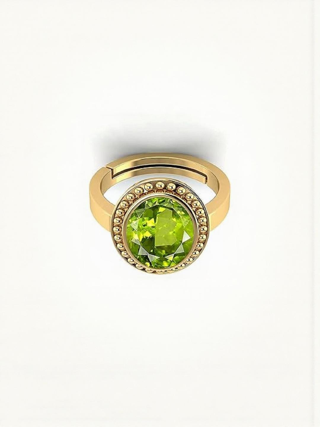 Sidharth Gems 5.25 Ratti 4.00 KT Green Peridot Gemstone Ring