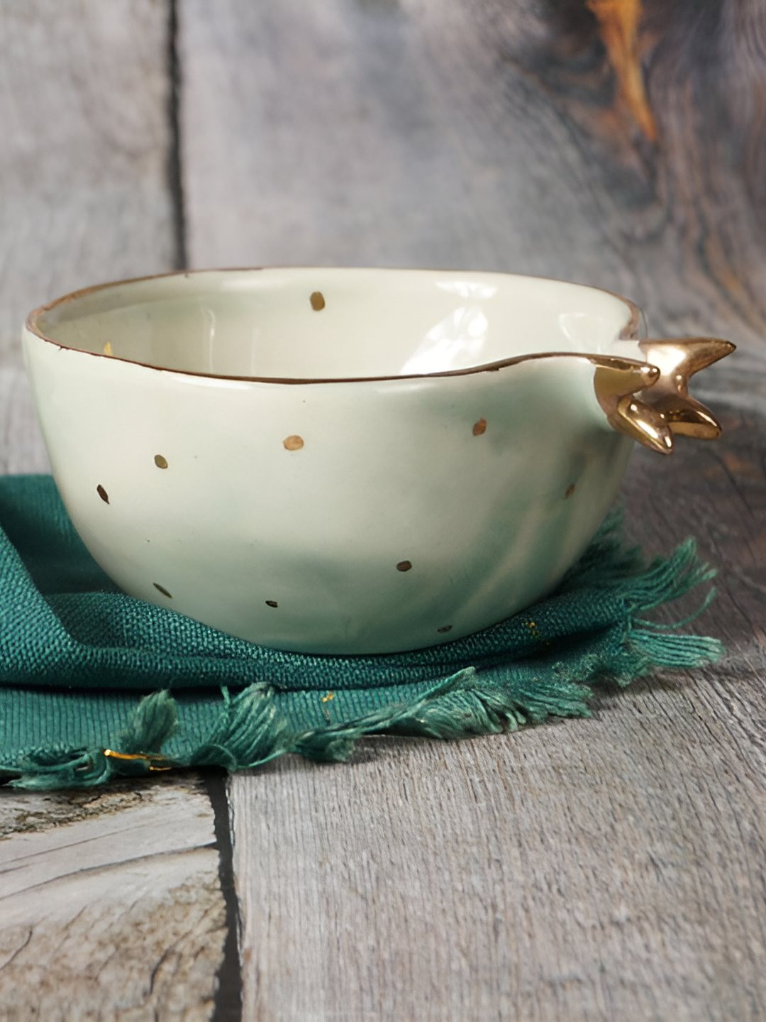 Rare Planet Green Ceramic Dishwasher and Microwave Safe Ice-Cream Bowl