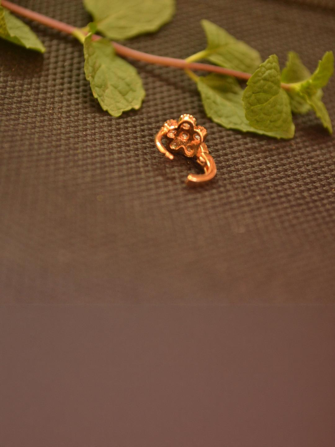 SHREEVARAM Gold-Plated Brass Nose Ring