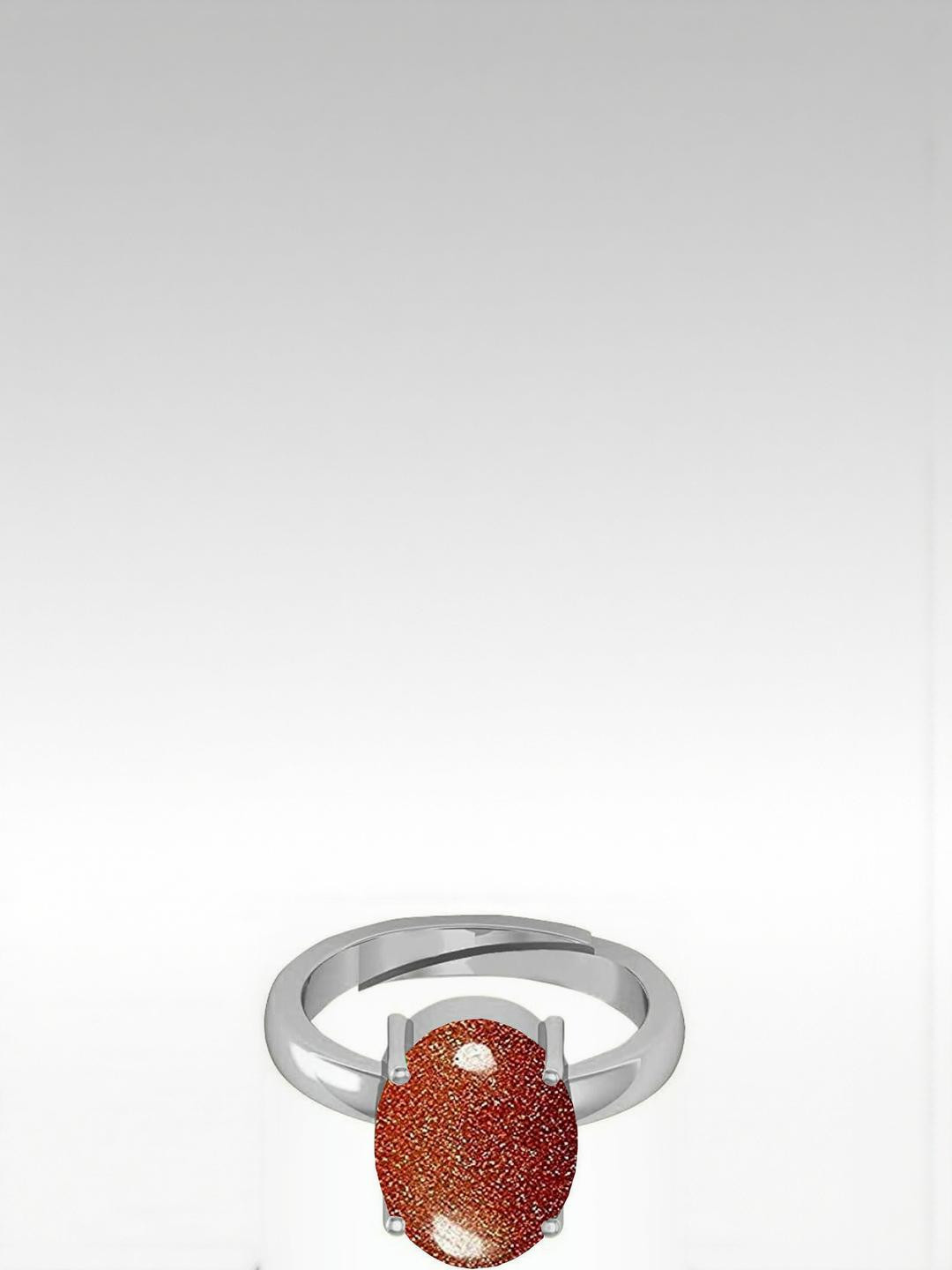 Sidharth Gems 9.25 Ratti 8.00 Crt SunStone Sunsitara Adjustable Ring