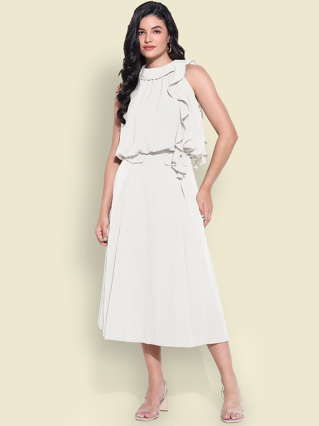 SHOWOFF Ruffle Halter Neck Top With Skirts Co-Ords