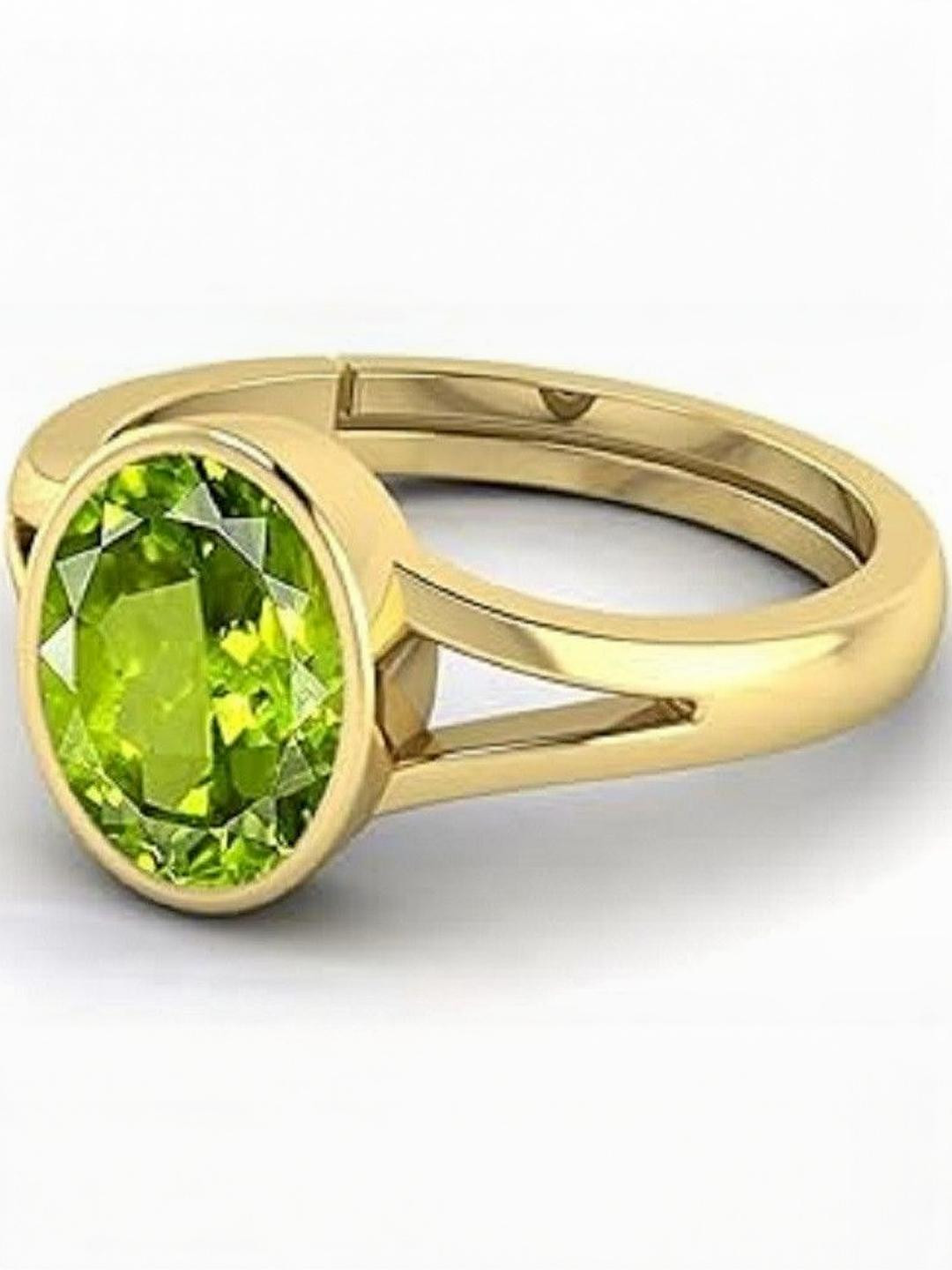 Sidharth Gems 11.25 Ratti 10.55 KT Green Peridot Gemstone Adjustable Ring