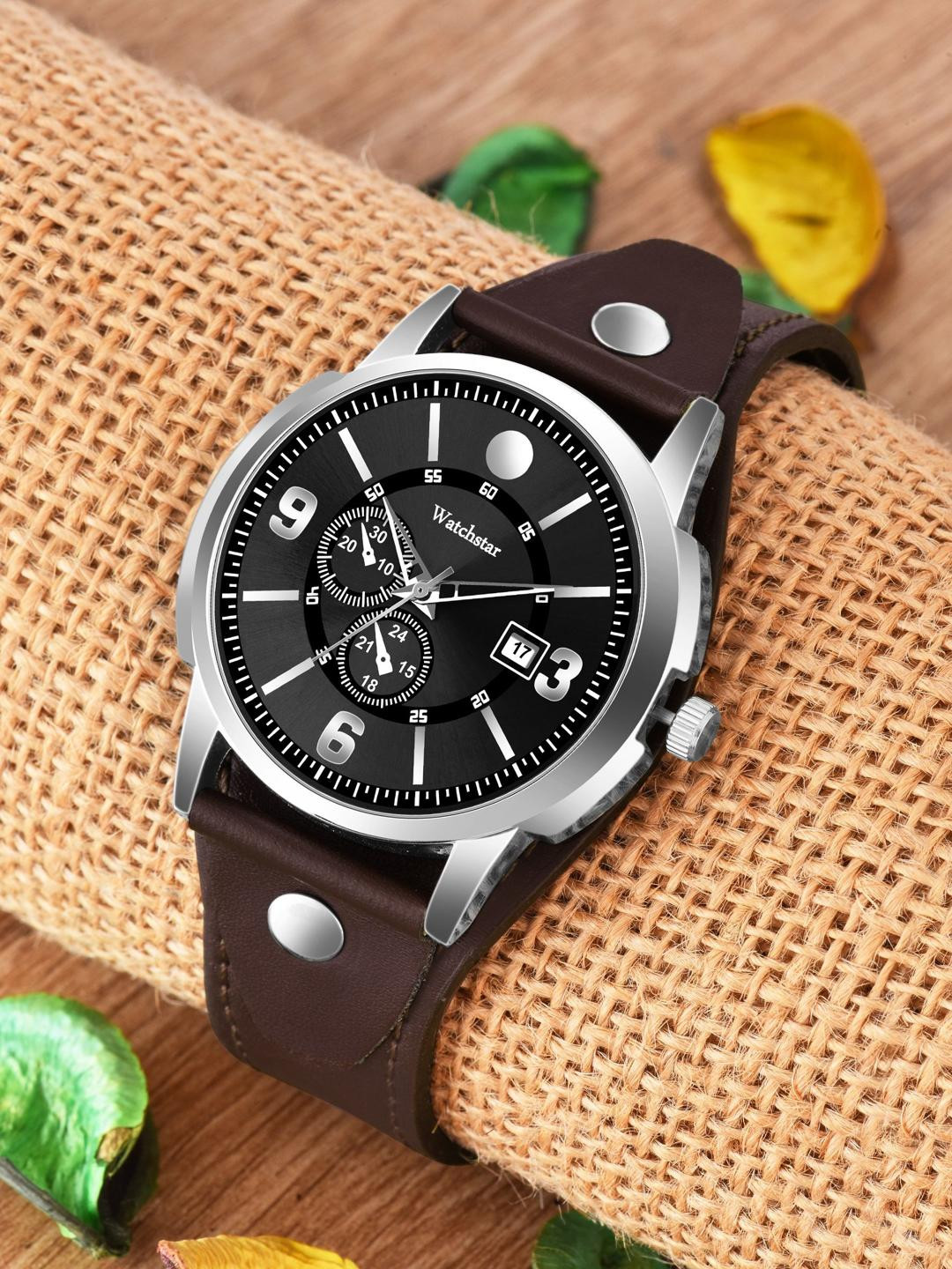 SZN Men's Leather Straps Analogue Watch