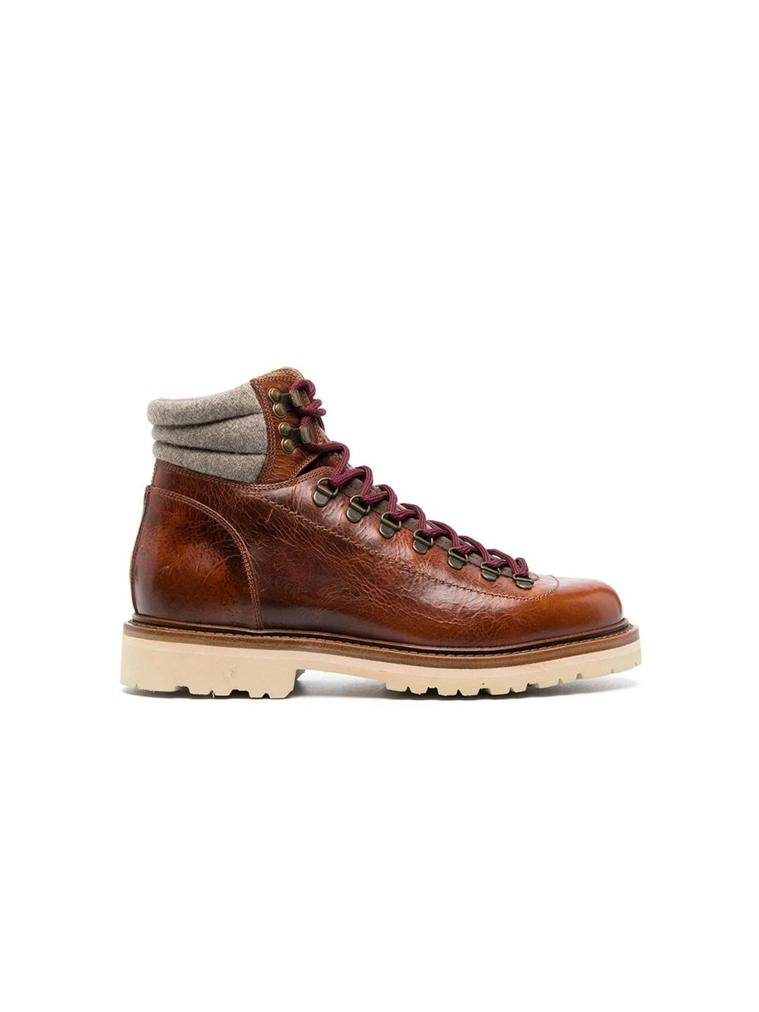 ITALIAN SHOES CO Men Suede Leather Lace-Up Boots
