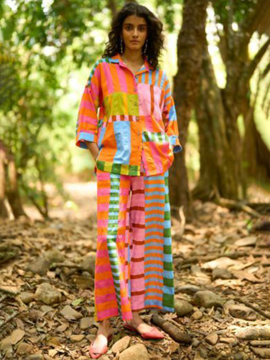 Dash and Dot Irregular Stripe Pant Set