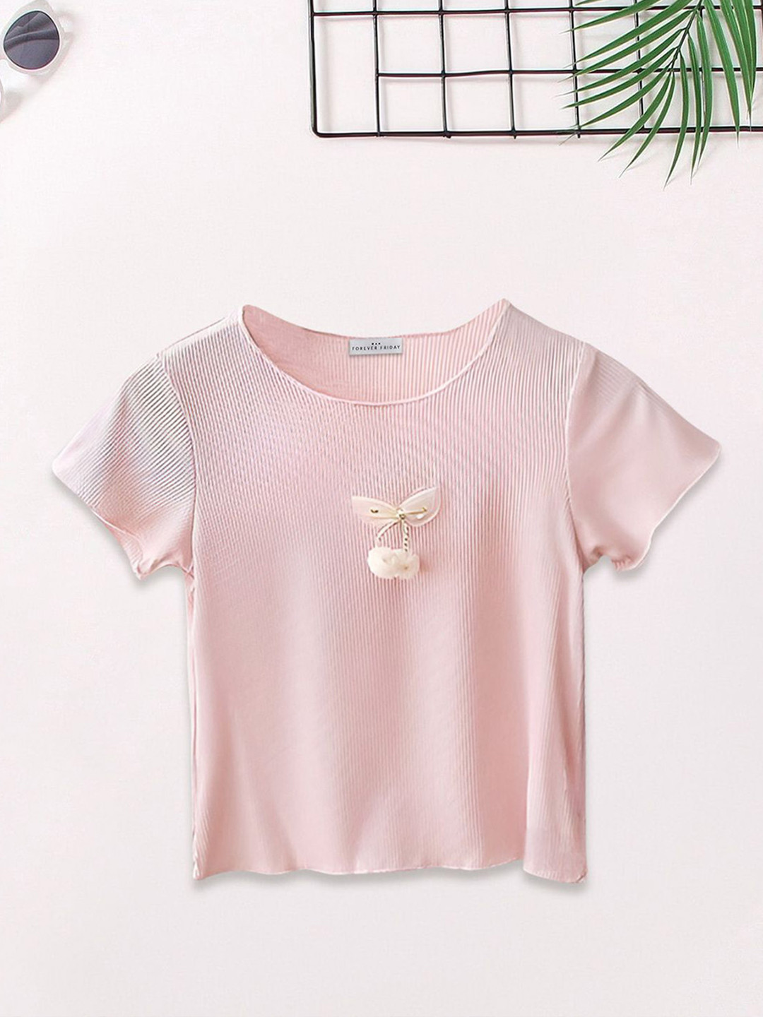 FOREVER FRIDAY Girls Solid Regular Top