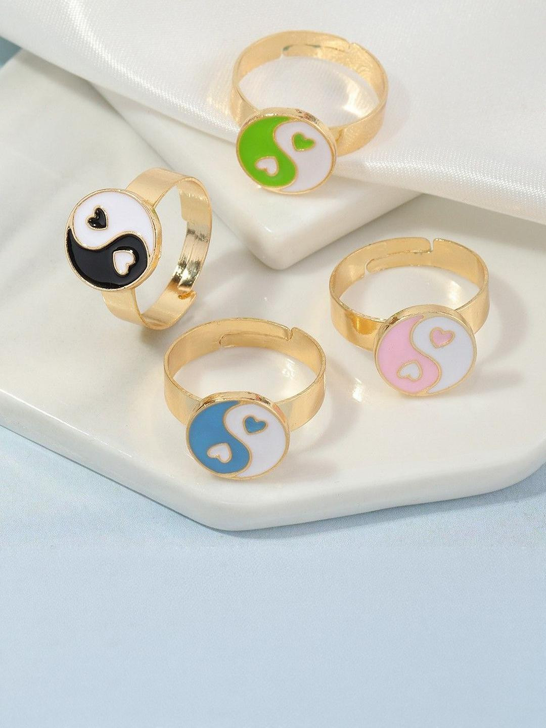 Arzonai Alloy Dripping Oil Index Love Gossip Metal Finger Ring