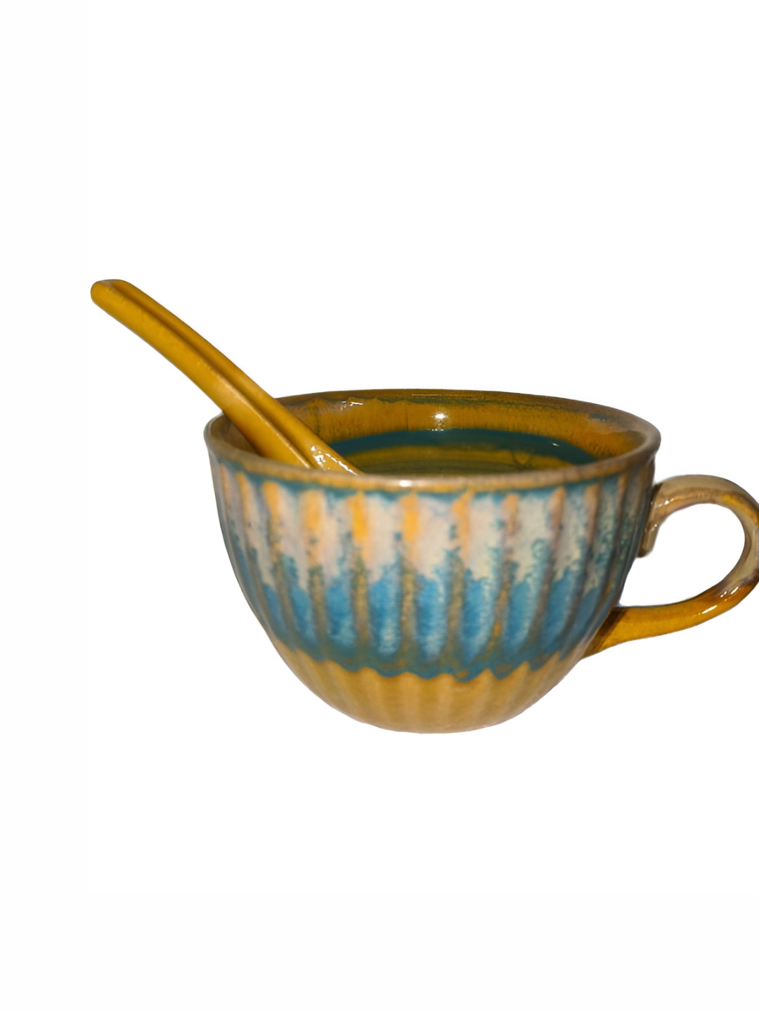 Rare Planet Yellow & Blue Ceramic Glossy Mug