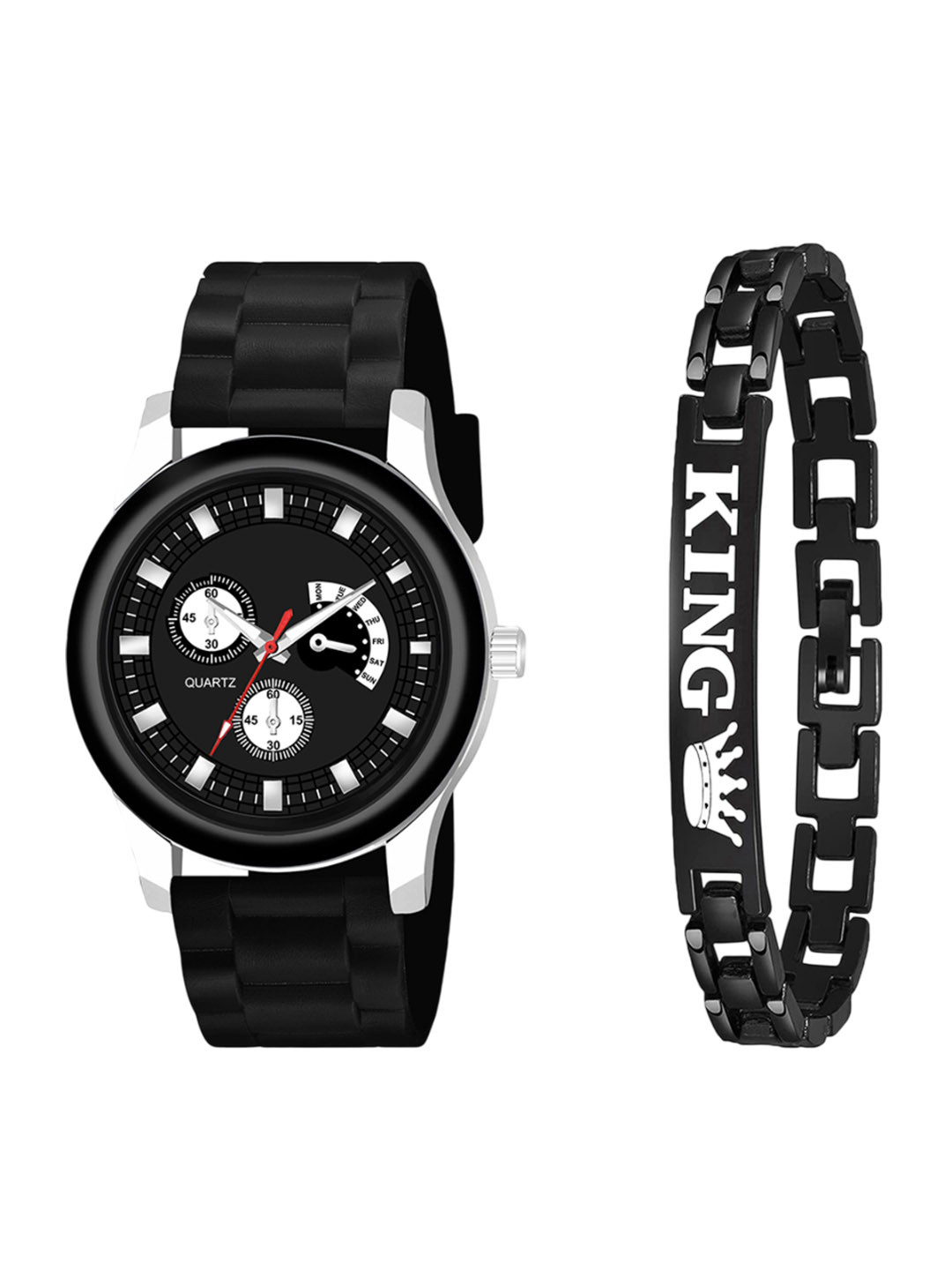 CSAMON Men Analogue Watch Gift Set B9050 BLKAeviyo NEW CD K Bracelet_SH
