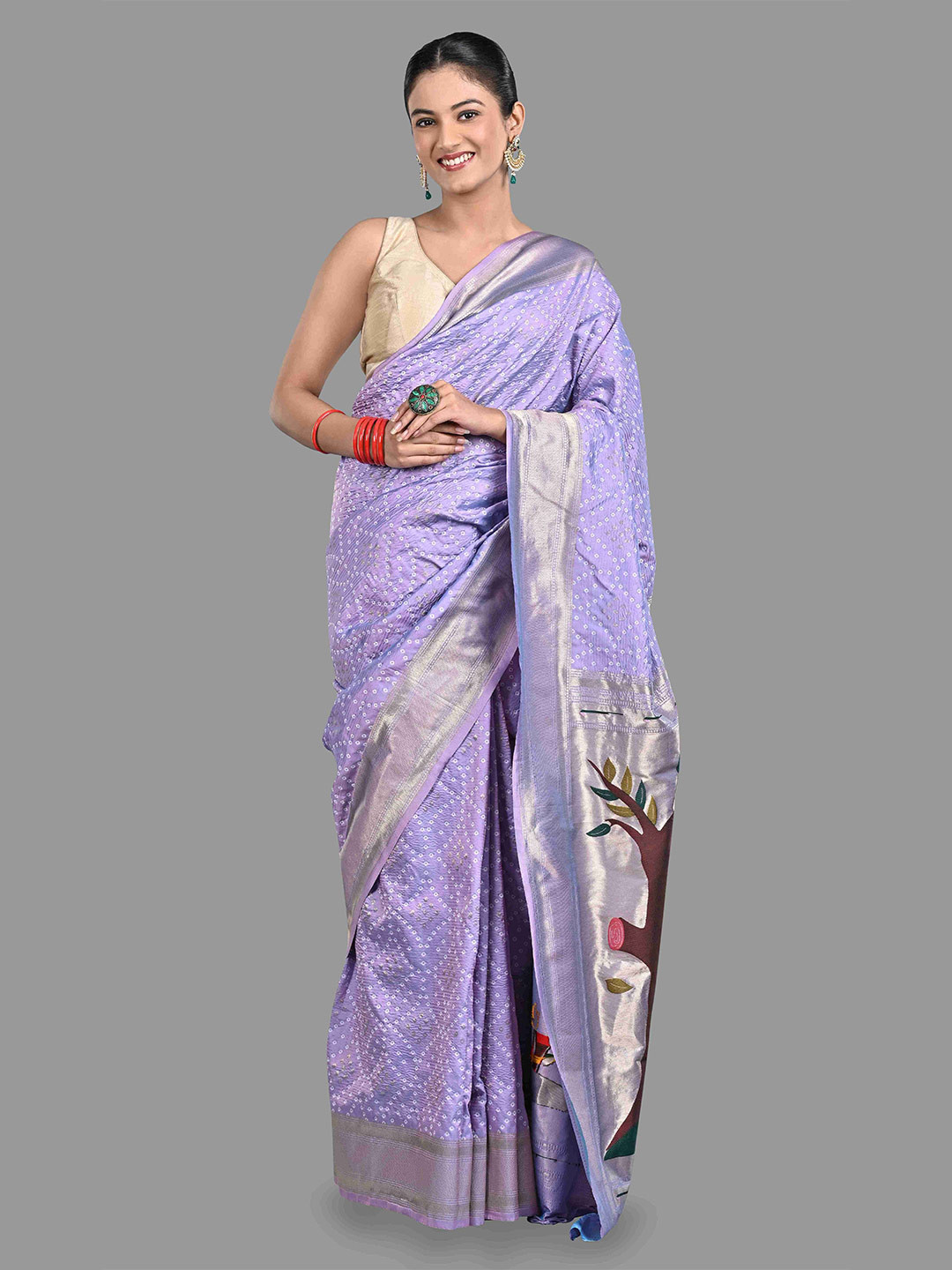 Zal from Benaras Bandhani Zari Banarasi Saree