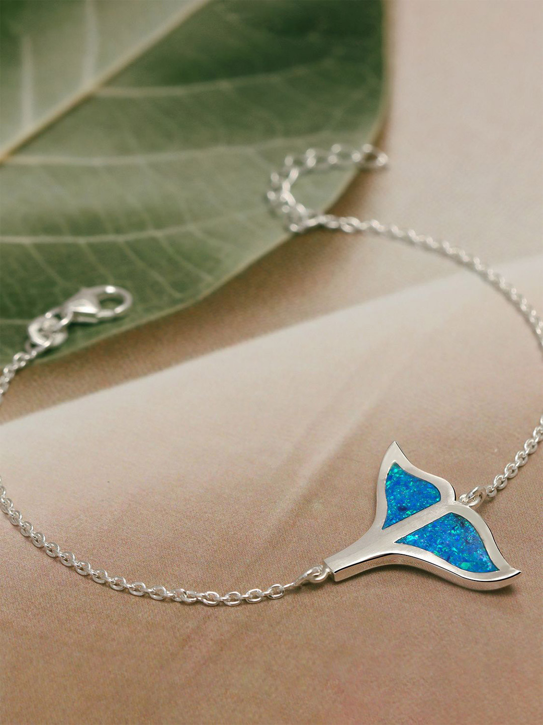 LeCalla 925 Sterling Silver-Plated Opal Studded Wraparound Bracelet