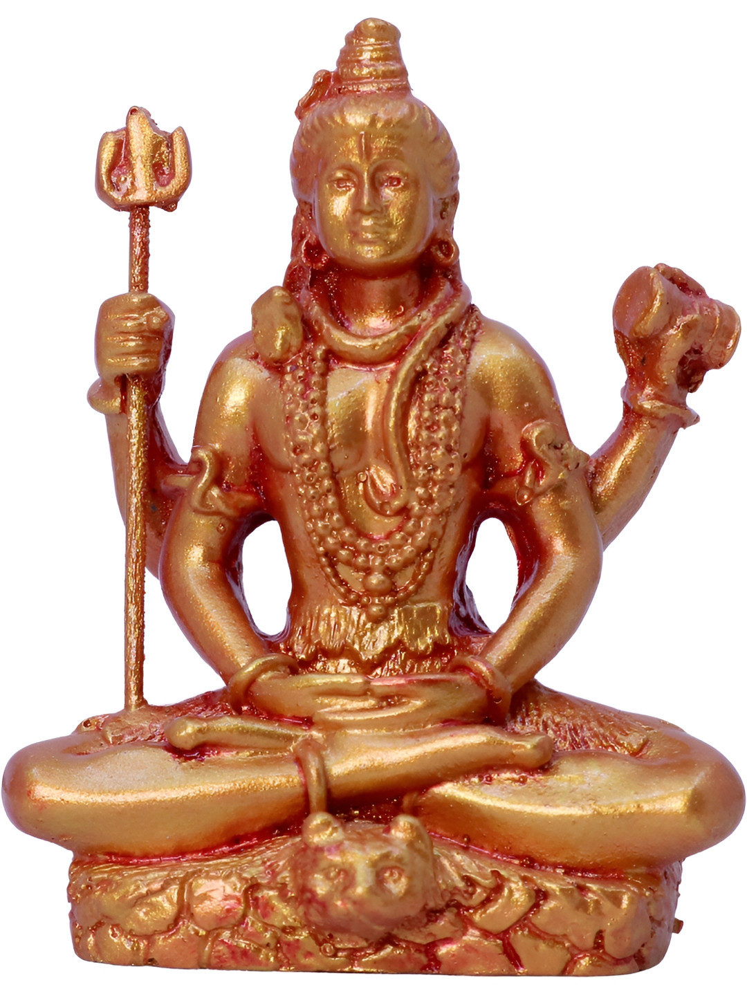 Aura Shiv Gold Polyresin Matte Living Room Small Showpiece - 3.1 Inches