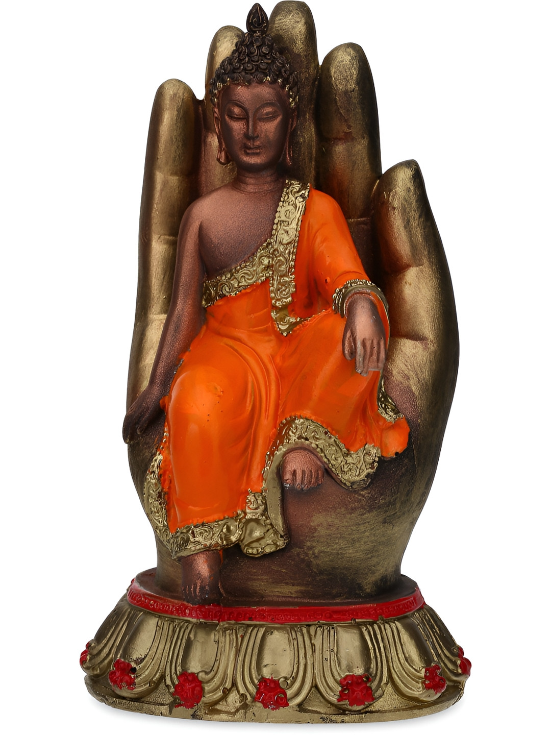 Aura Buddha Hand Copper Polyresin Natural Living Room Small Showpiece -
