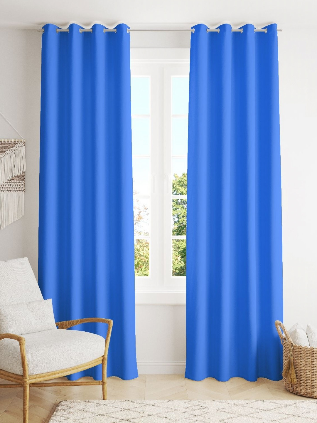 Parda Online Blue 4 Pieces Black Out Window Curtain