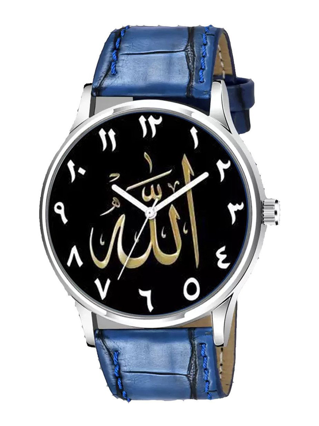 CSAMON Men Printed Analogue Watch -1018SLV Islamic NUM07 BLU L_SH