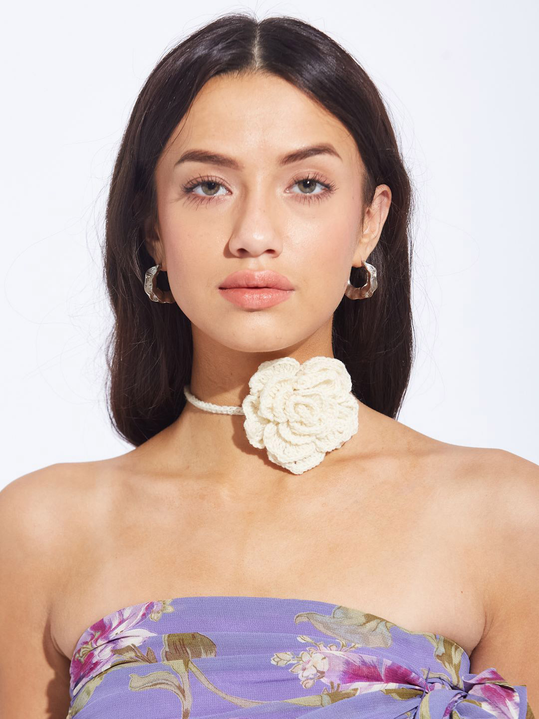 DEPANO Floral Crochet Choker Necklace