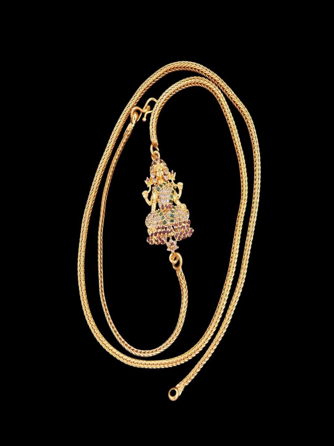 Princy Enterprise Brass Gold-Plated Stone Studded Necklace