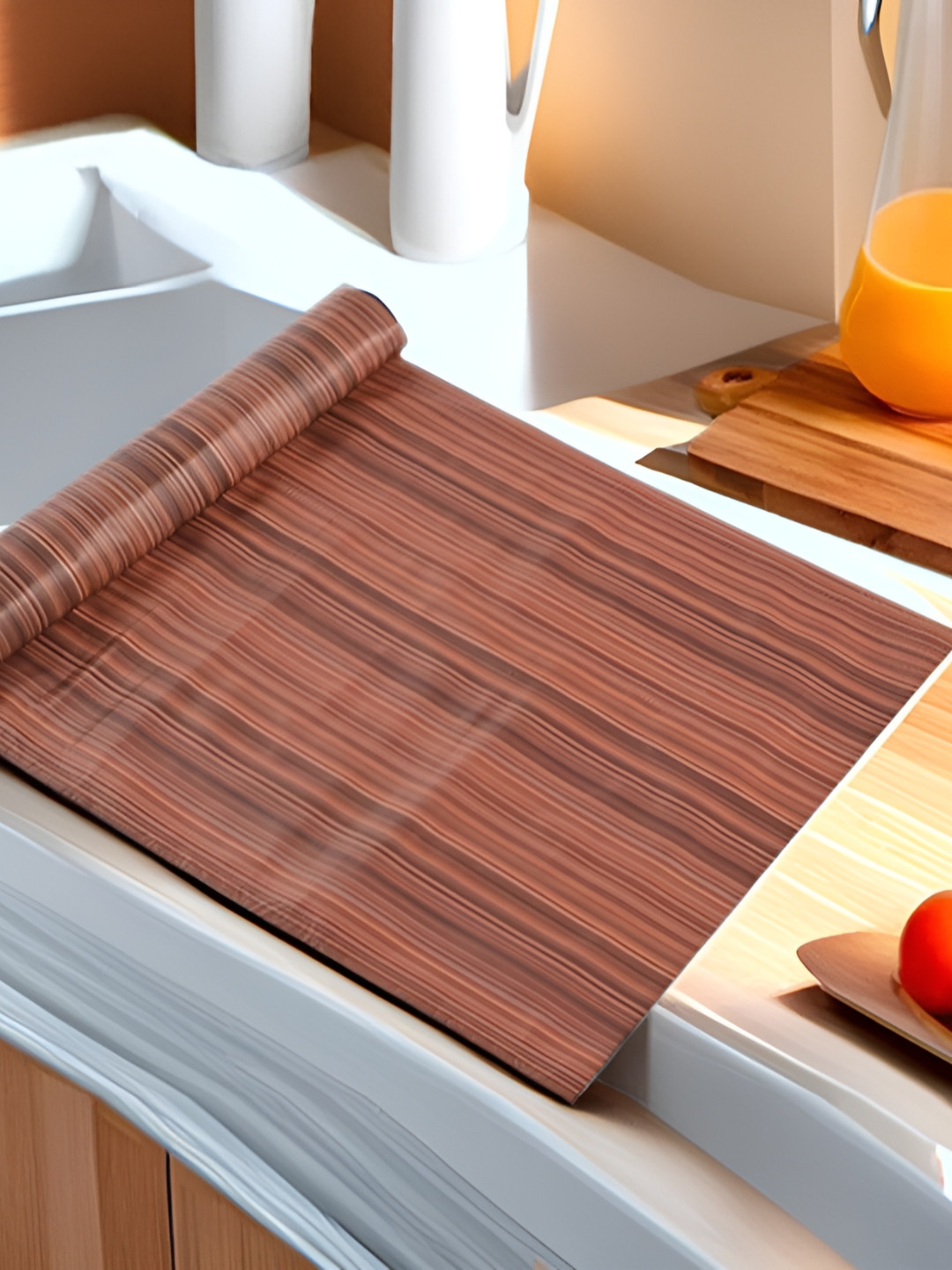 Aura Coffee Brown Set of 1 Water Resistant Shelf Liner Organisers