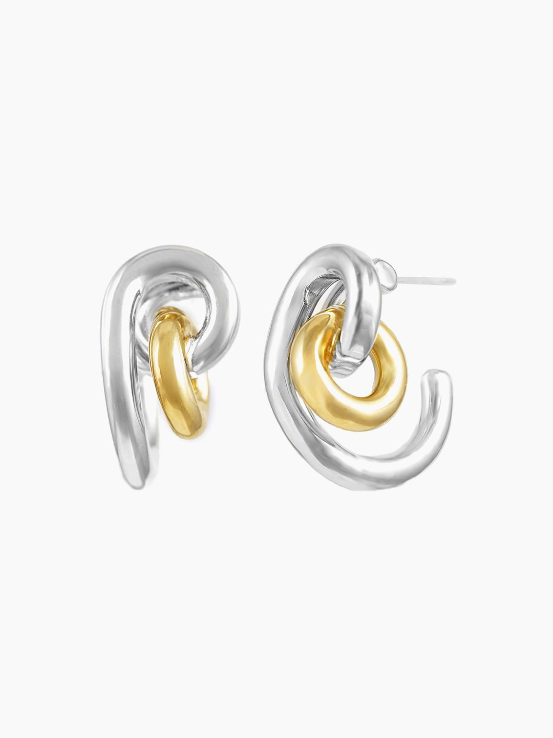 SWASHAA Hulen Silver Plated Circular Ear Cuff Earrings