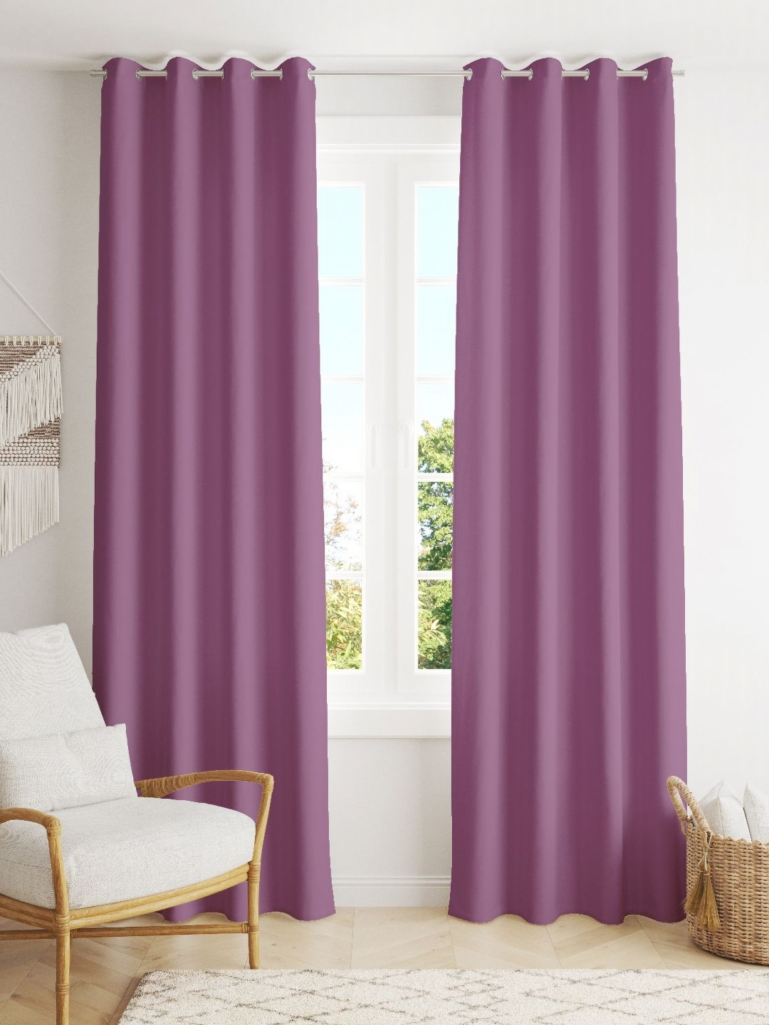Parda Online Pink Black Out Door Curtain