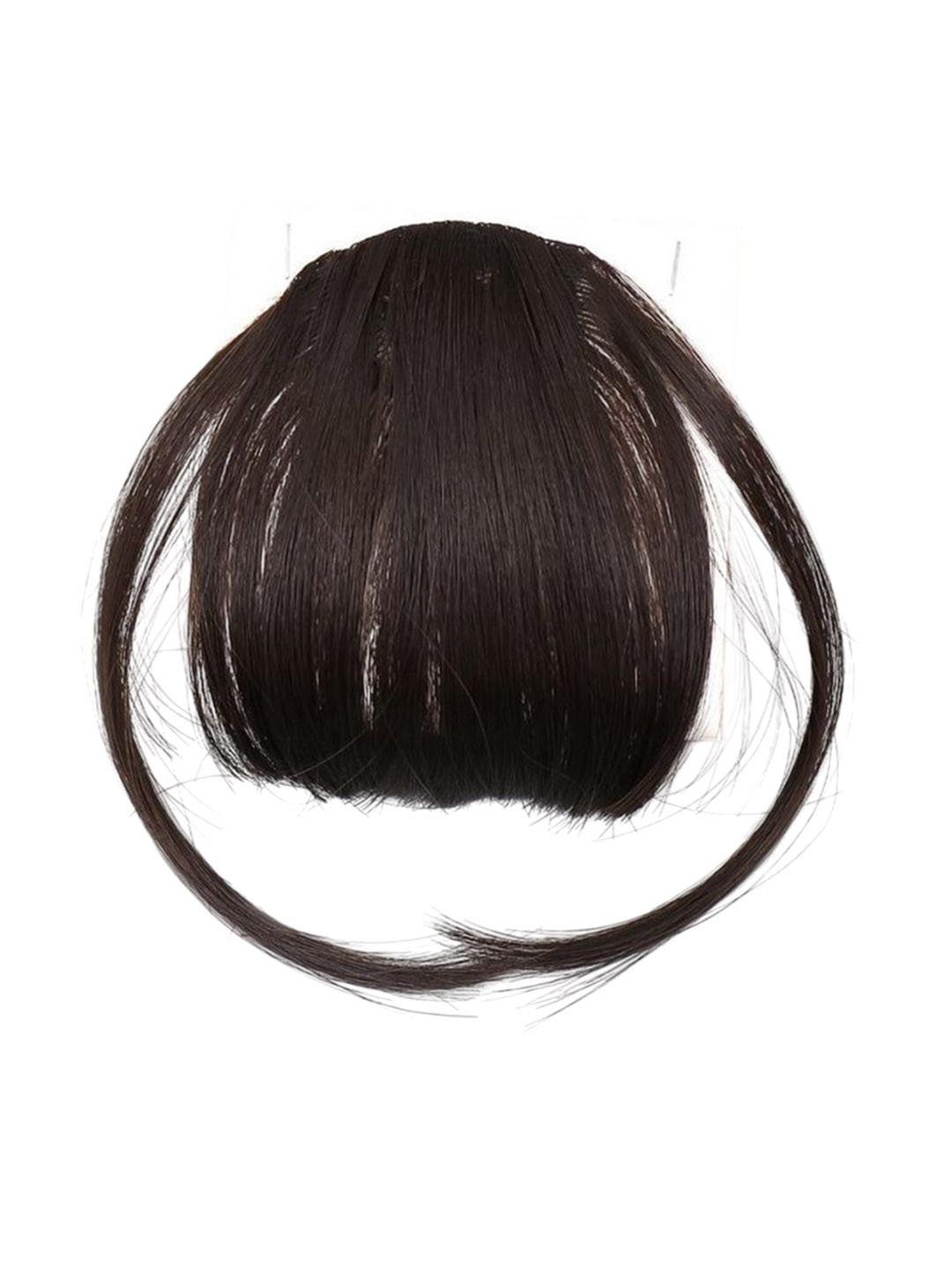 AHS Clip In Straight Locks Bangs Hair Extension - Brown - 9 Inch
