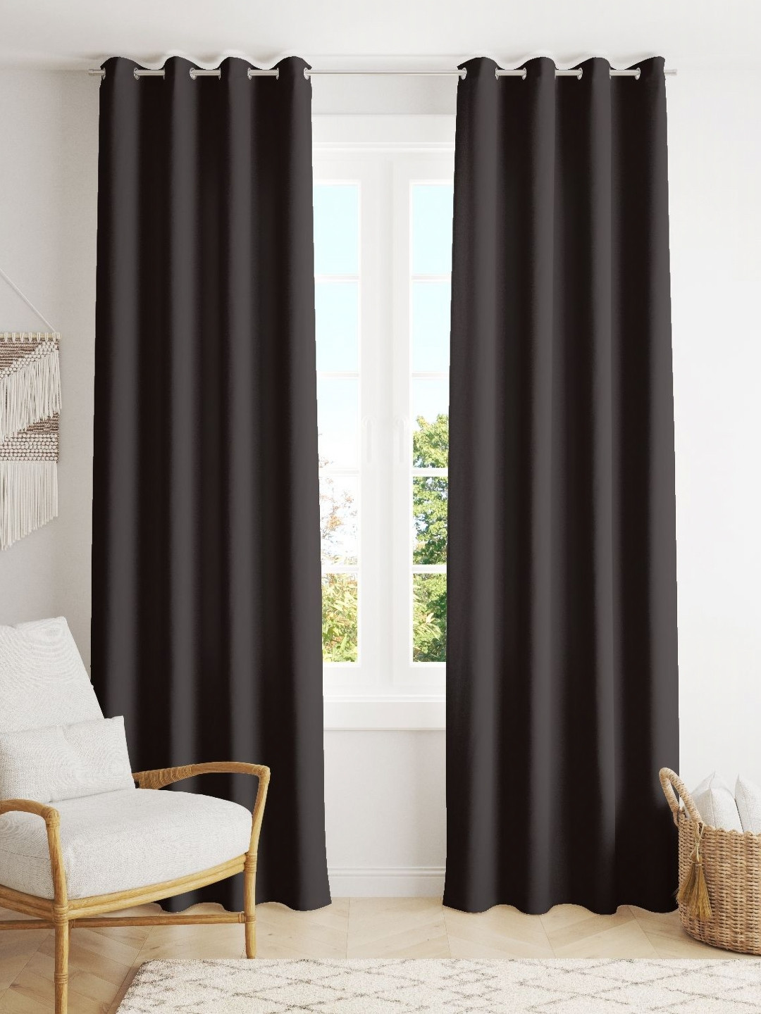 Parda Online Coffee Brown Black Out Long Door Curtain
