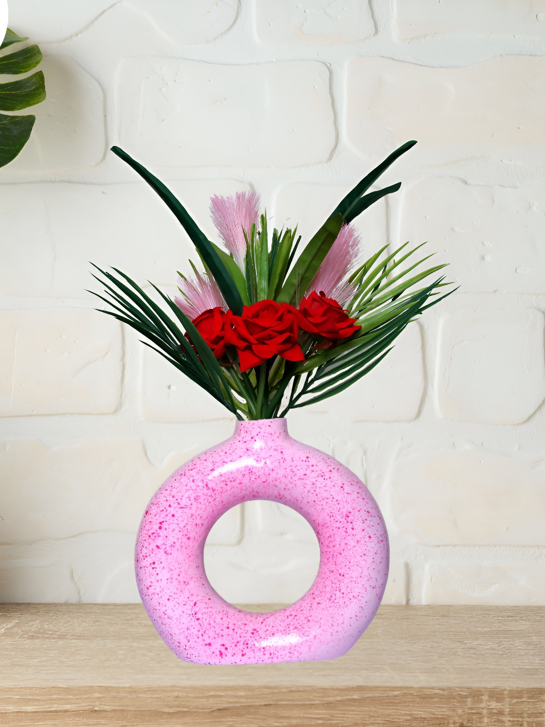 Aura Donut Pink Glossy Living Room Planter