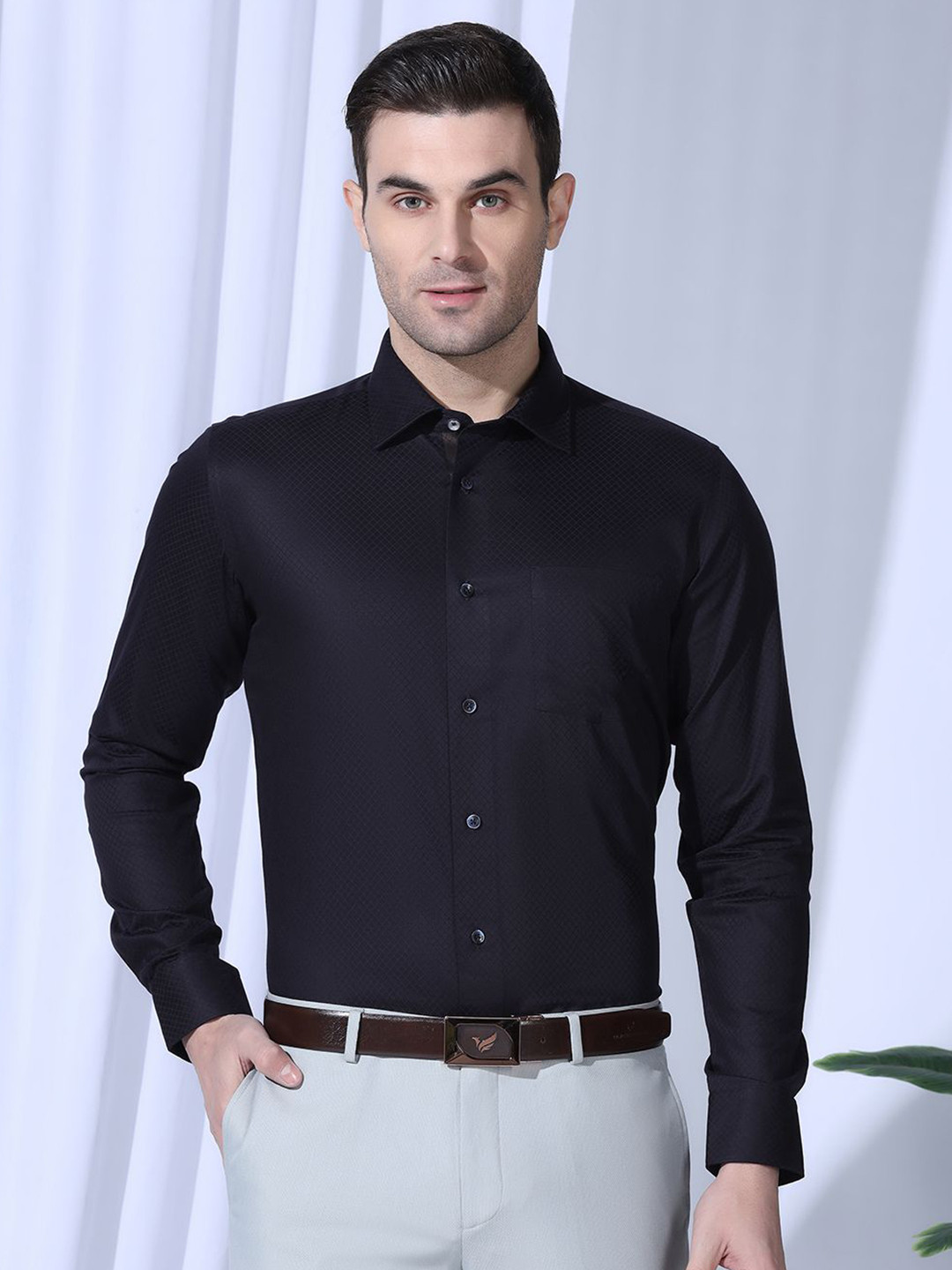 Blackberrys Slim Fit Check Formal Shirt