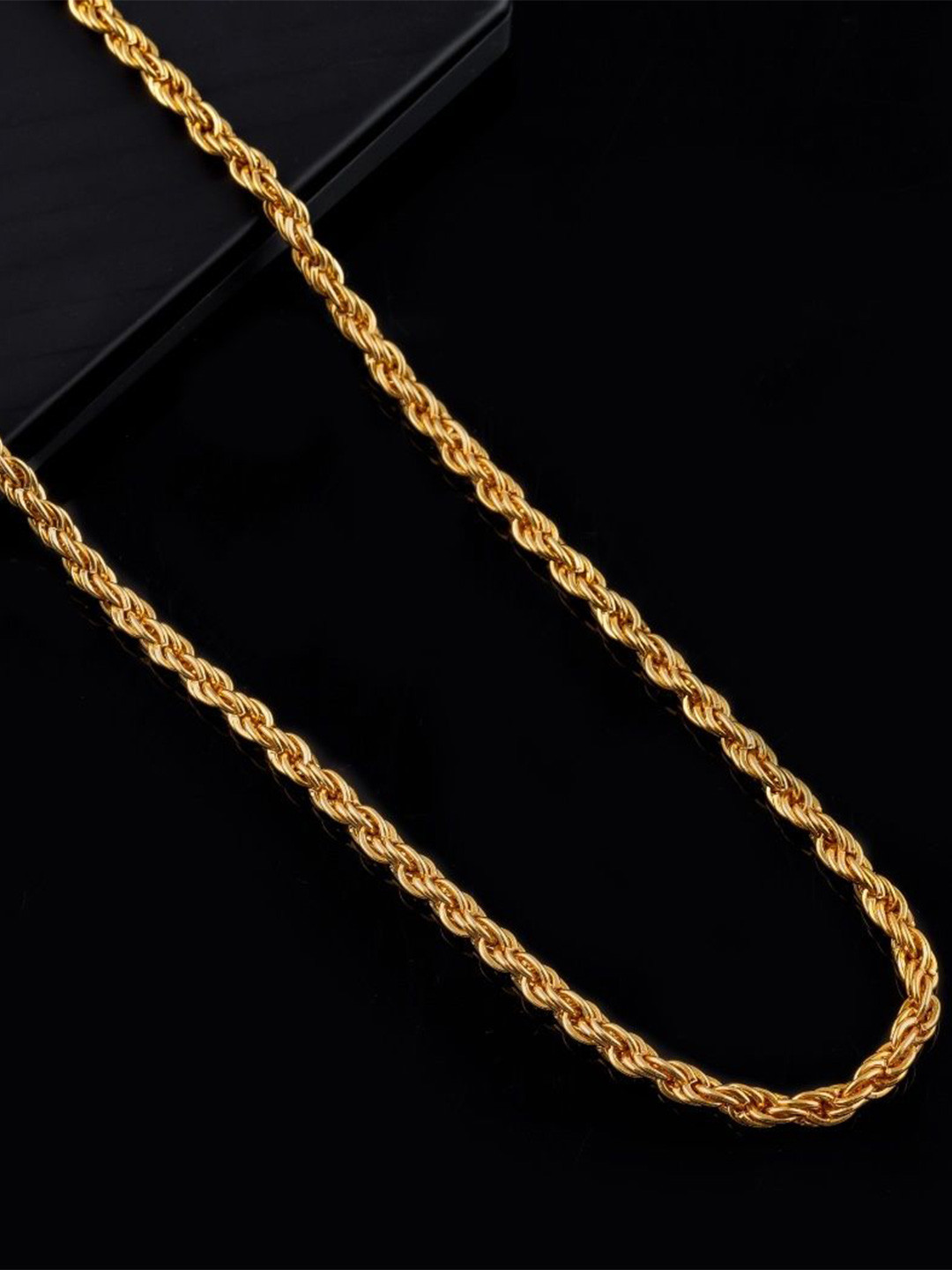 The Roadster Lifestyle Co Men Gold-Plated Twisted Rope Link Chain