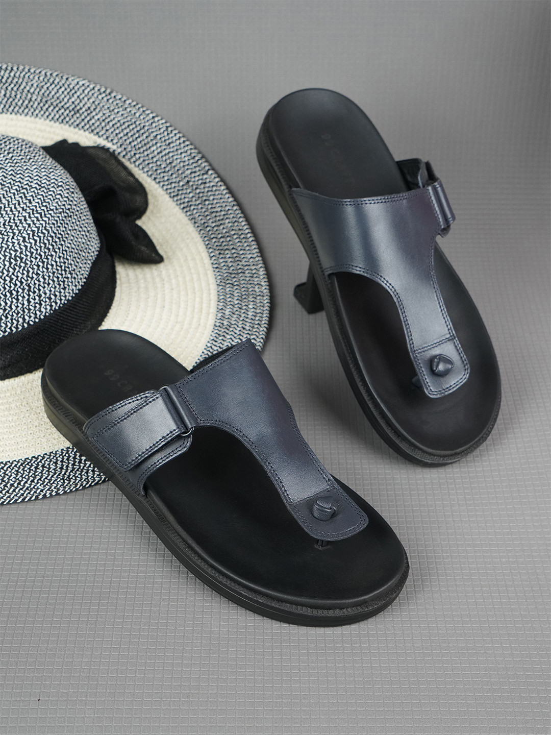 99CRAFTS Men Eco Ortholite Leather Comfort Sandals