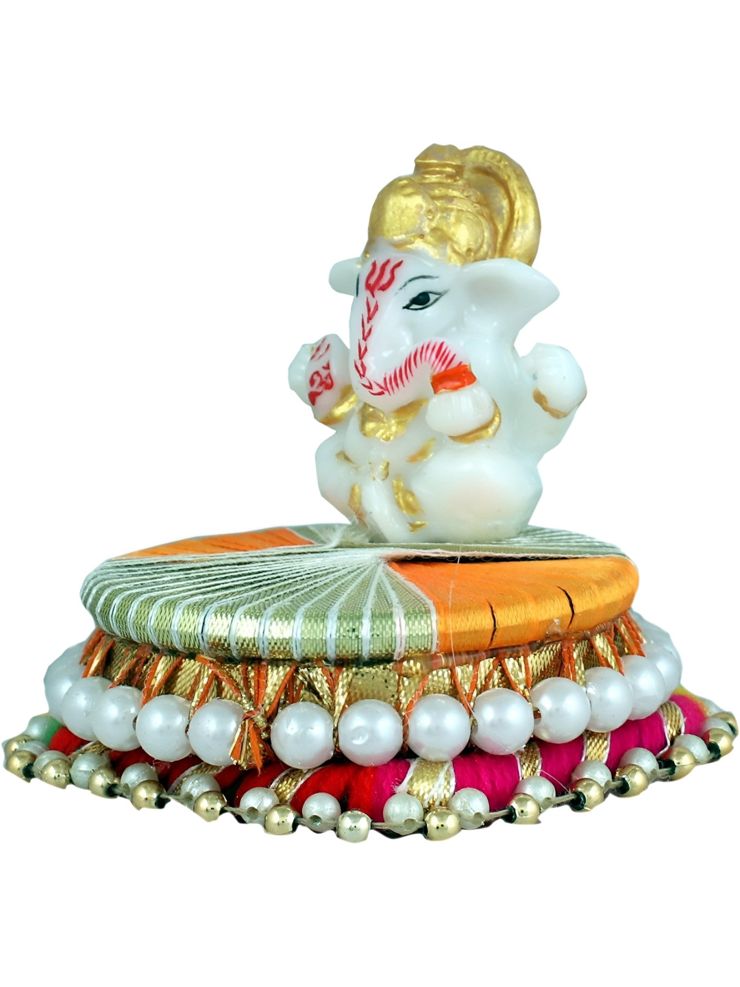 Aura Gnaesh White Marble Glossy Living Room Small Showpiece -