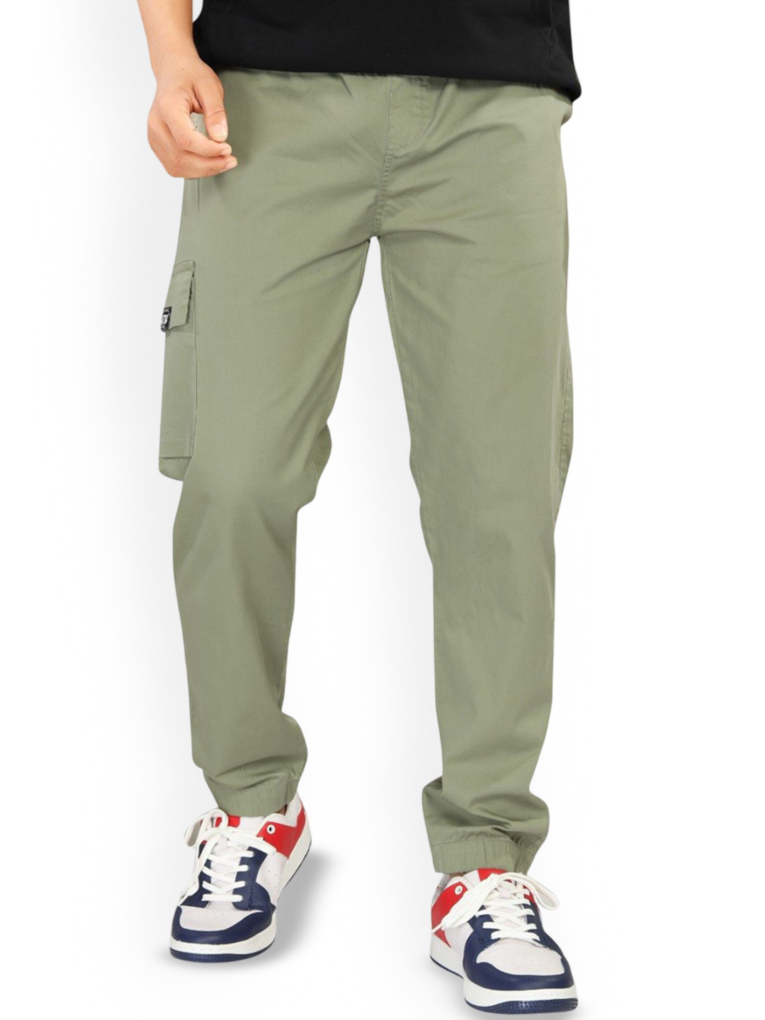 UNOseven Boys Smart Tapered Fit Denim Cargo Joggers