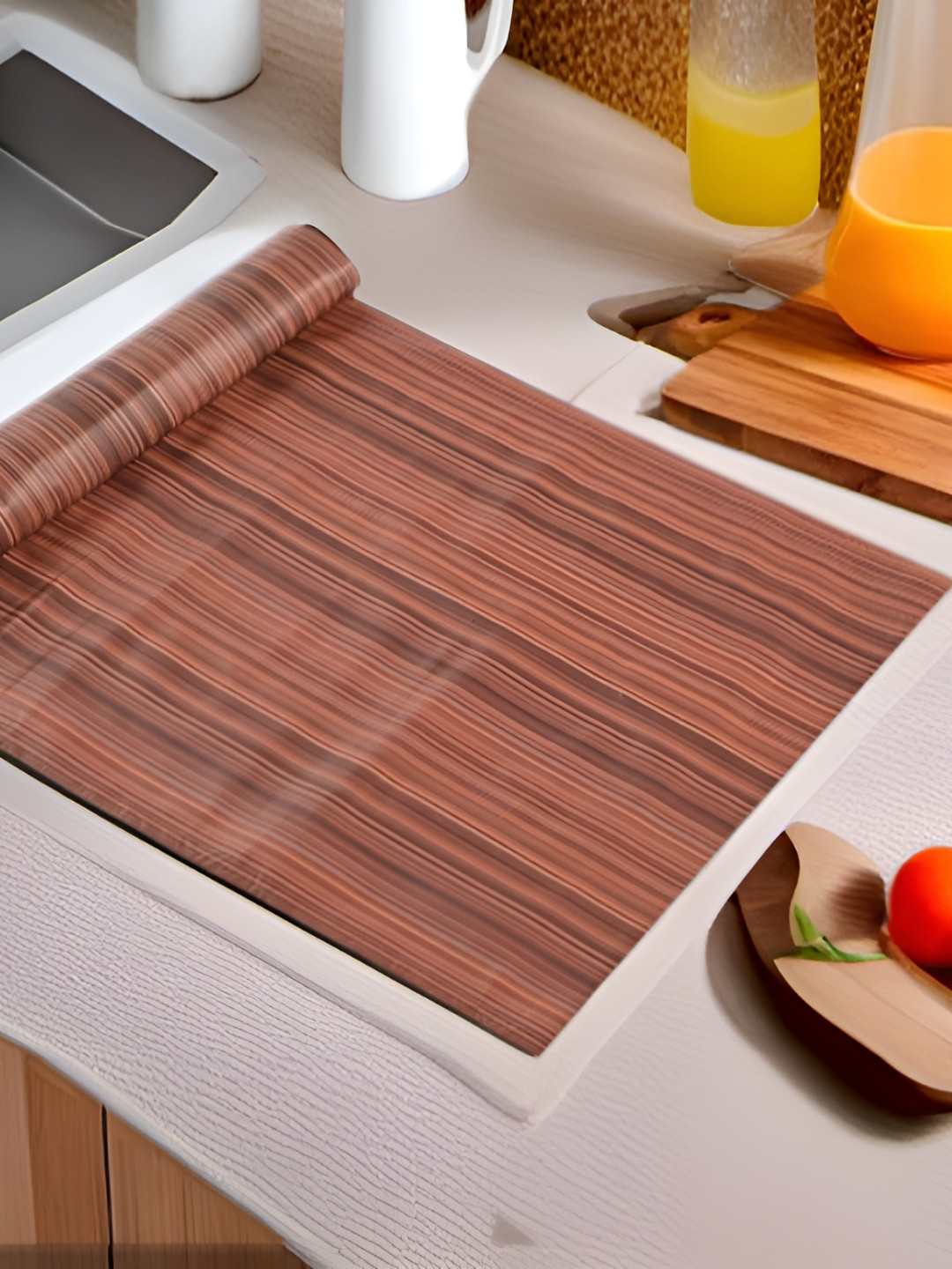 Aura Coffee Brown Set of 1 Water Resistant Shelf Liner Organisers