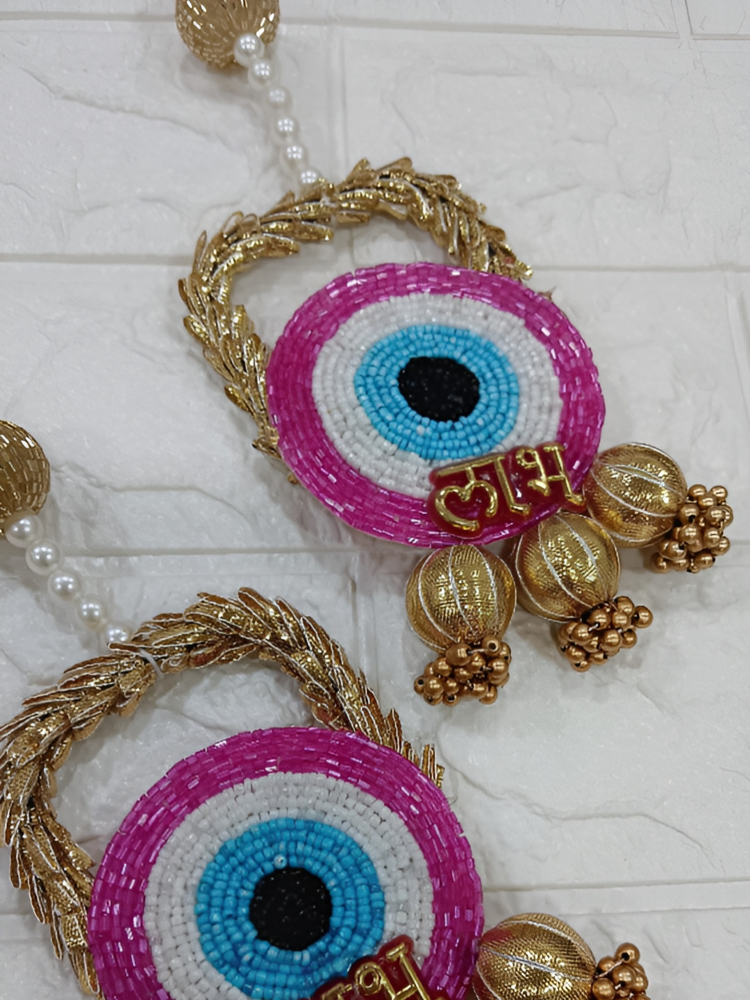 Sellplus Evileye Fabric Ethnic Motifs Matte Hanging Hall 2Pcs Wall Hangings-12In