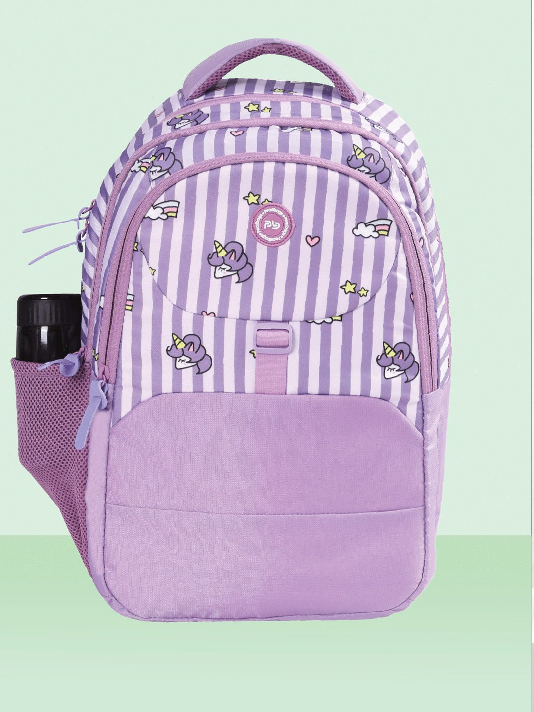 PB Pearlbags Women Striped Medium Size Backpack