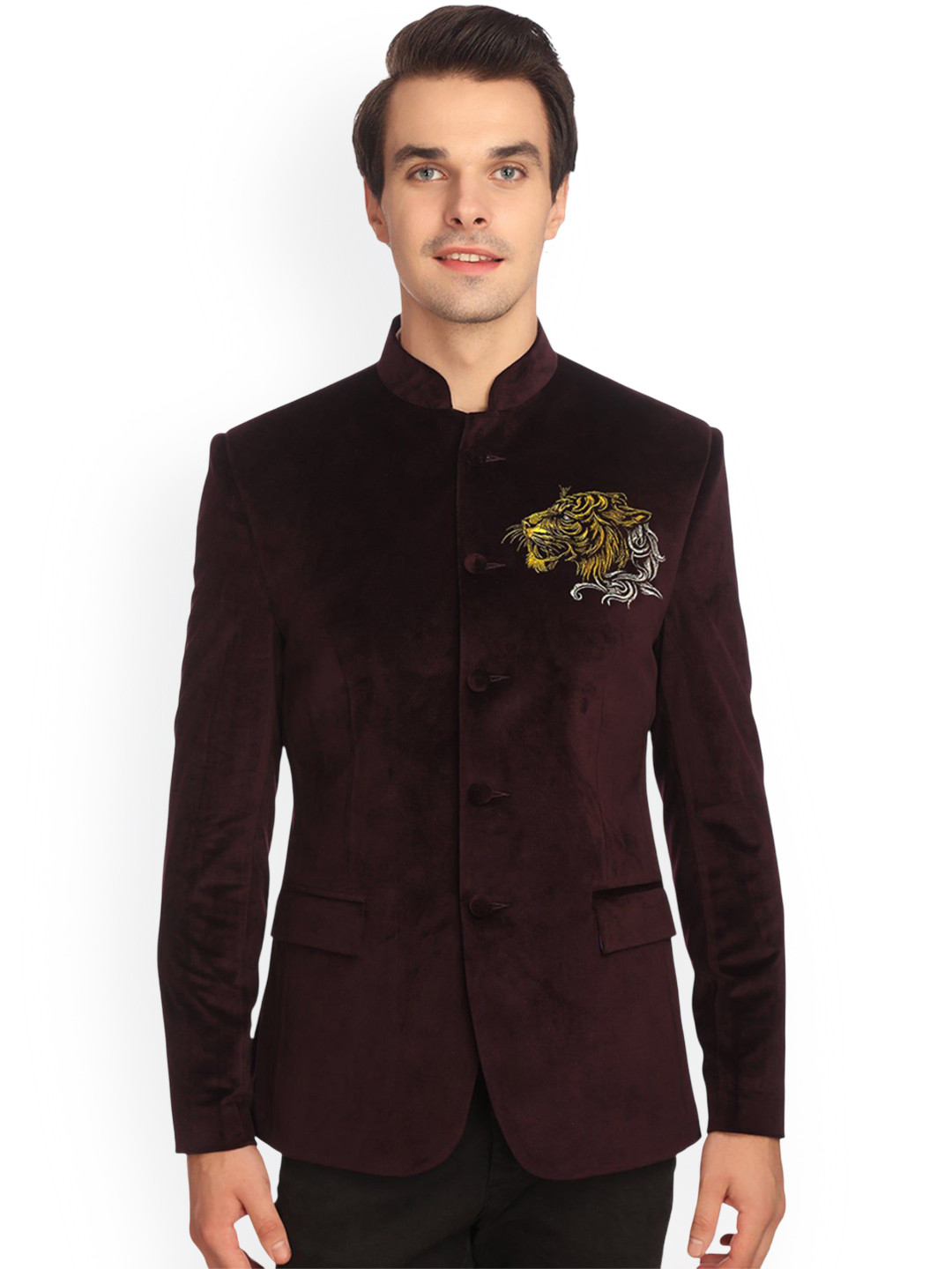 Wintage Embroidered Velvet Bandhgala Blazer