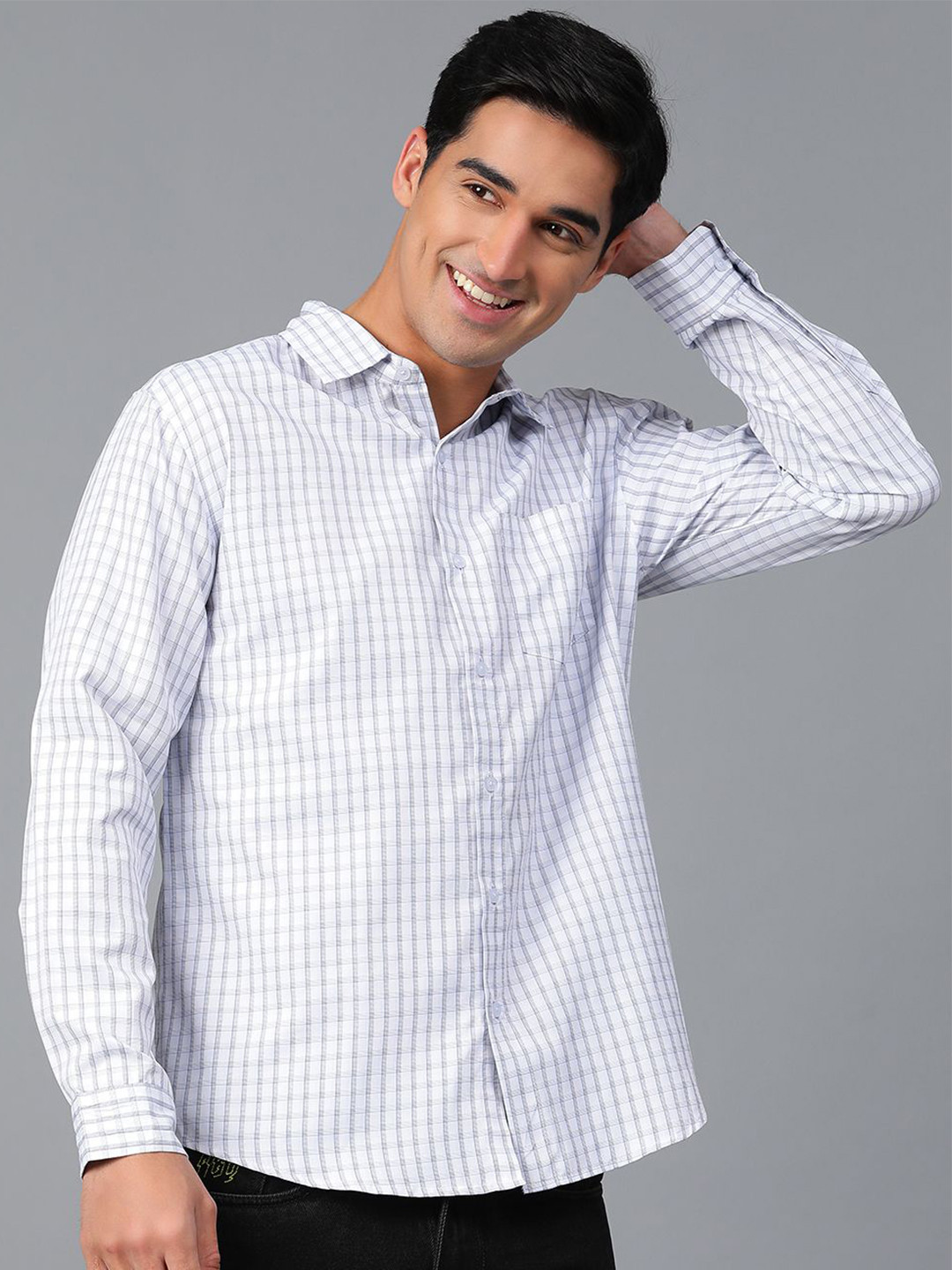 Stylecast X Kotty Men Modern Relaxed Fi Checked Casual Shirt