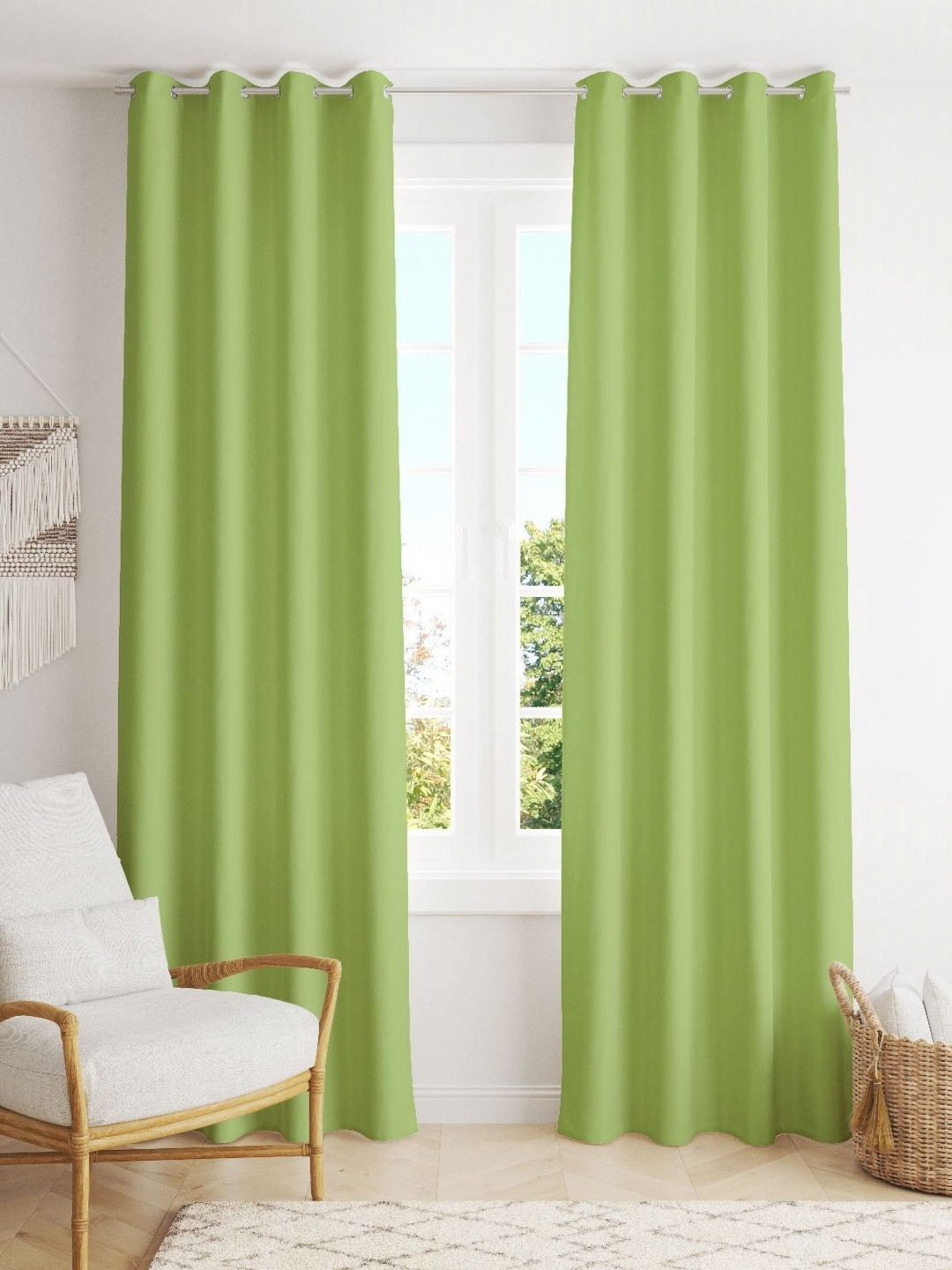 Parda Online Unisex Solid Black Out Window Curtain