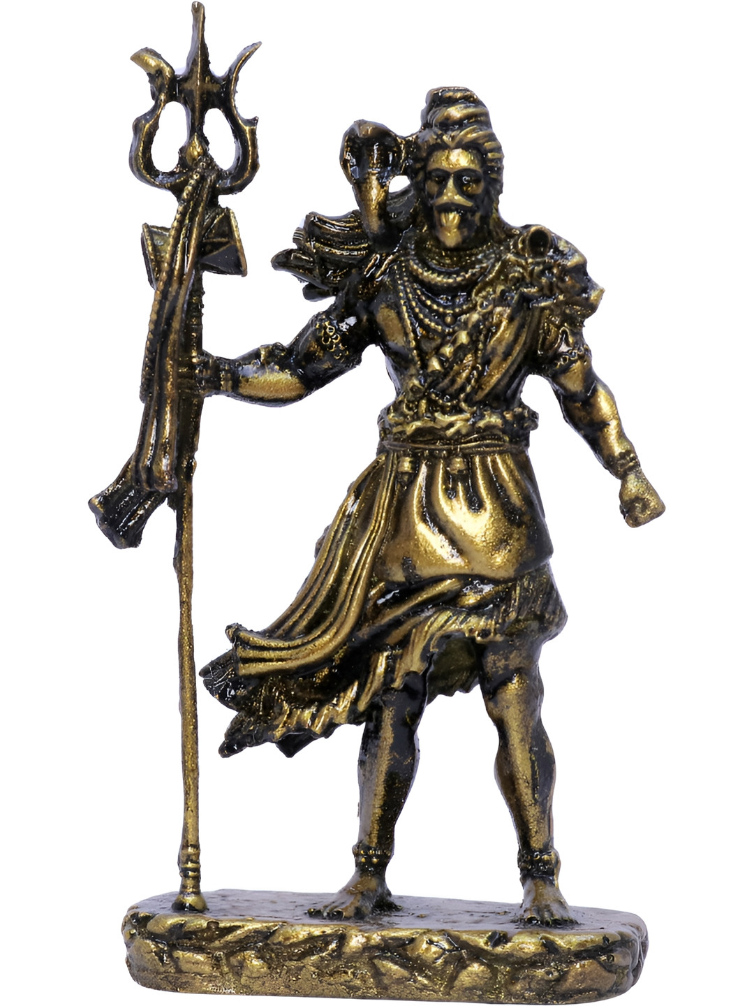 Aura Shiv Gold Polyresin Natural Prayer Room Small Showpiece - 4.7 Inches