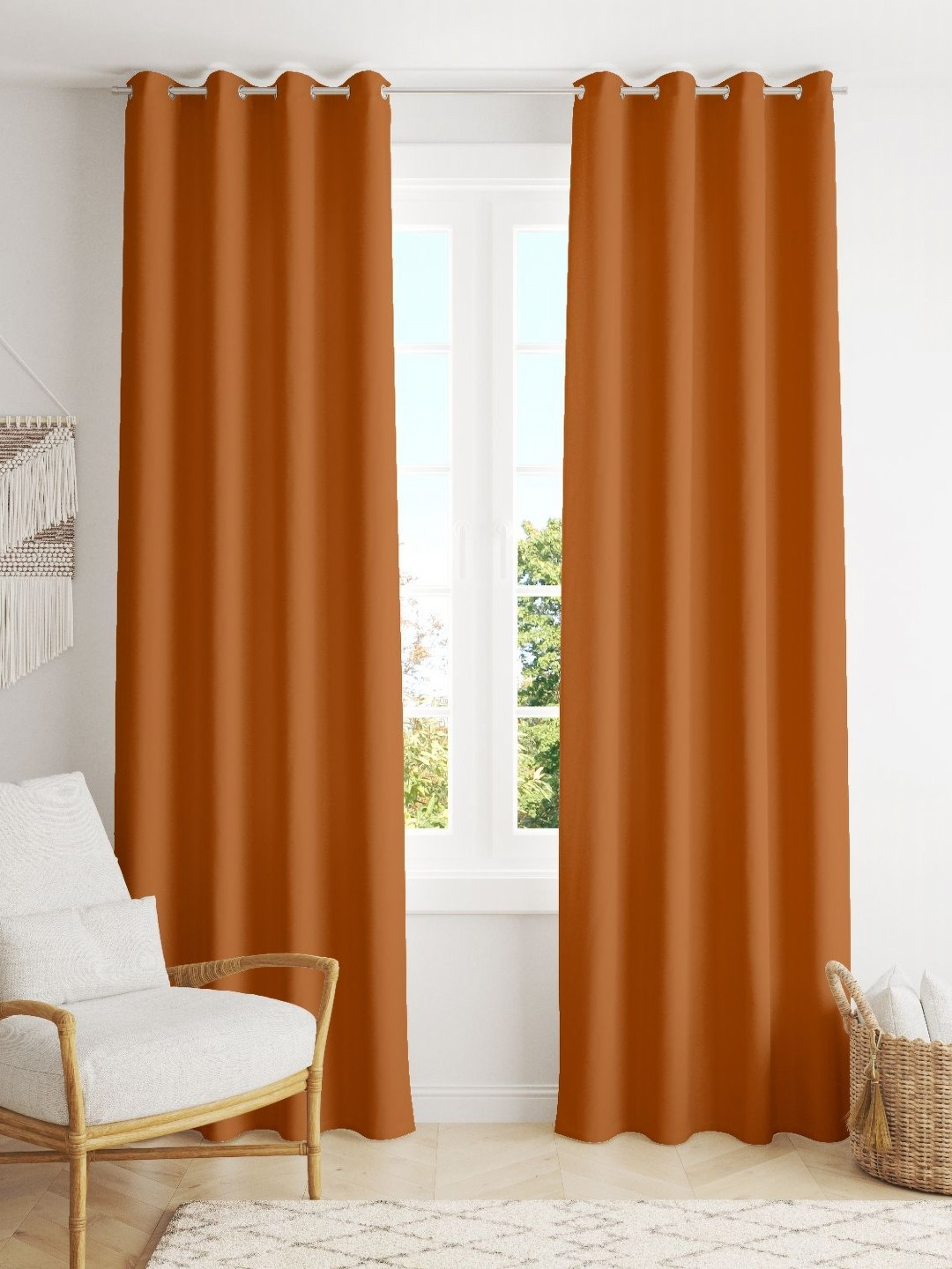 Parda Online Beige Black Out Window Curtain