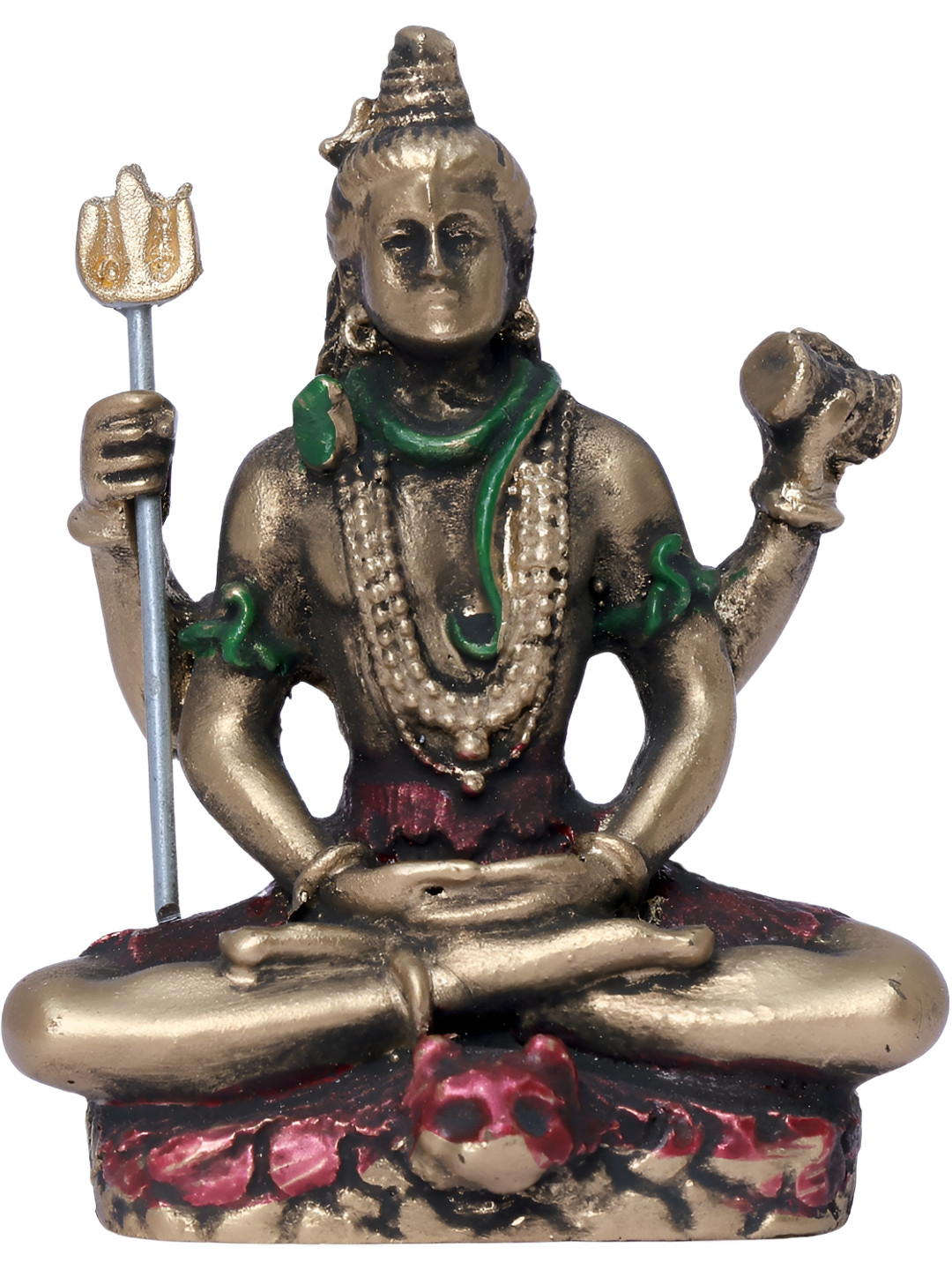 Aura Sadhna Shiv Gold Polyresin Natural Prayer Room Small Showpiece - 3.1 Inches