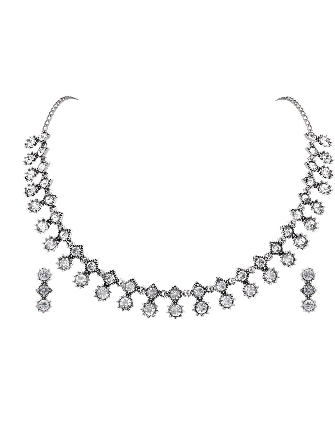 Anouk Silver-Plated 1 choker with 1 pair of earring