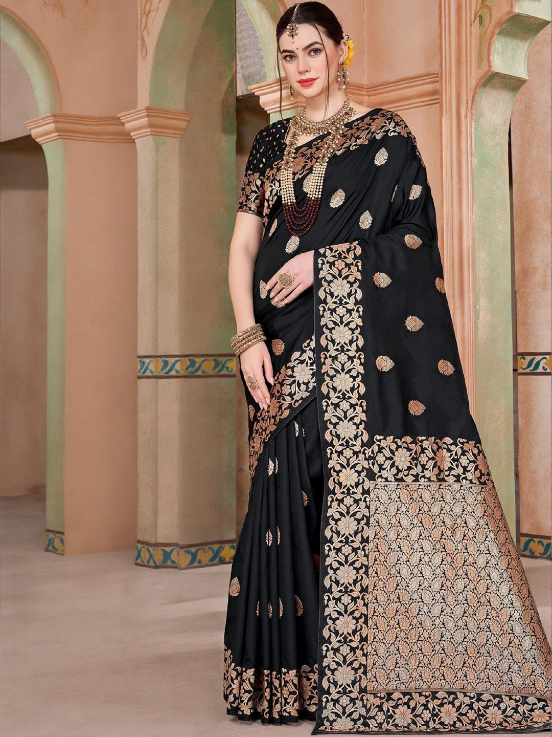 KALINI Black Kanjeevaram Sarees
