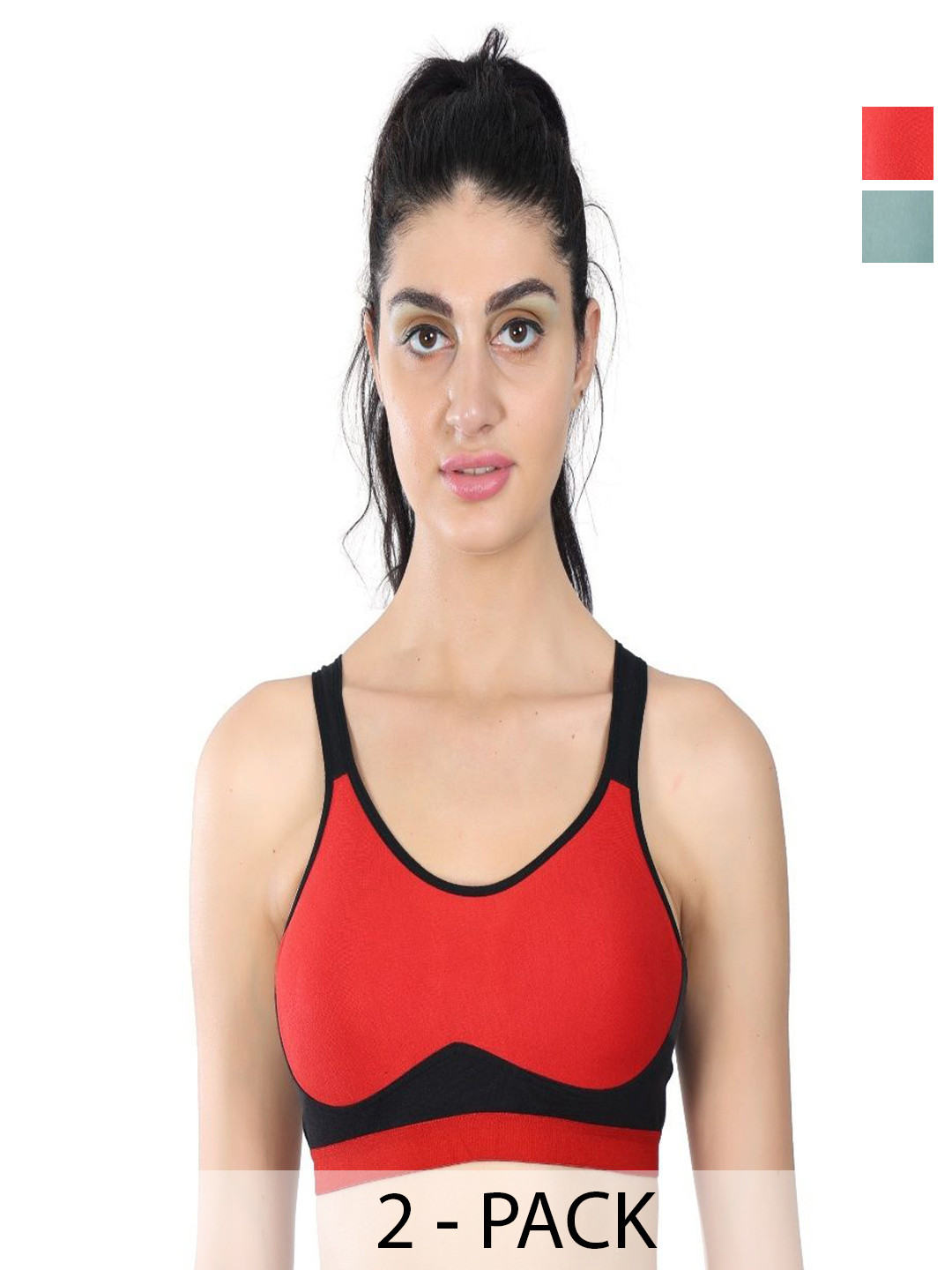 EMPISTO Women Pack of 2 Full Coverage Underwired Seamless Workout Bra