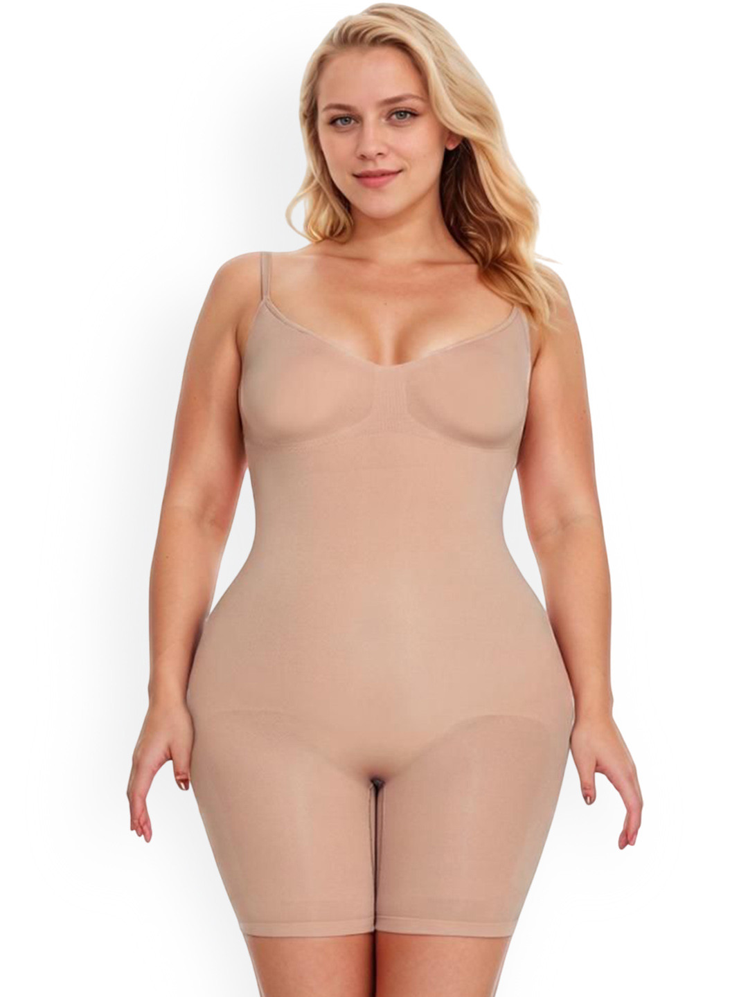 Navvi Adjustable Strap Body Shaper With Thigh Coverage