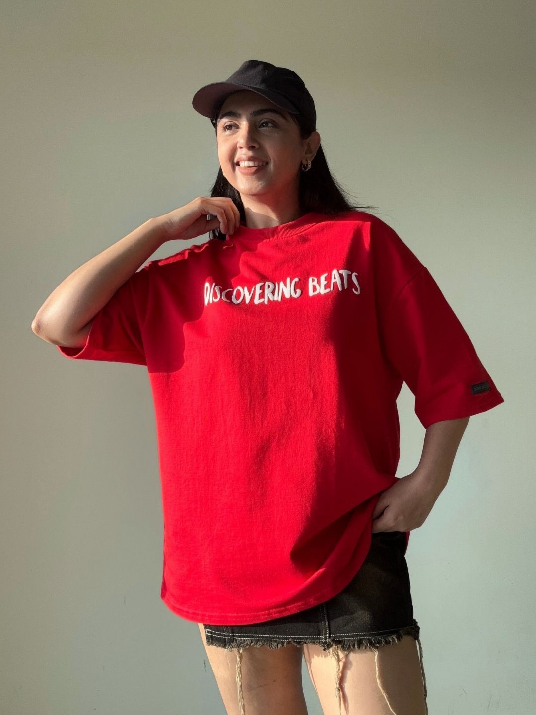 SPELL BY SMOKESHOW Graphic Printed Puff Print Round Neck Cotton Oversized Casual T-shirt